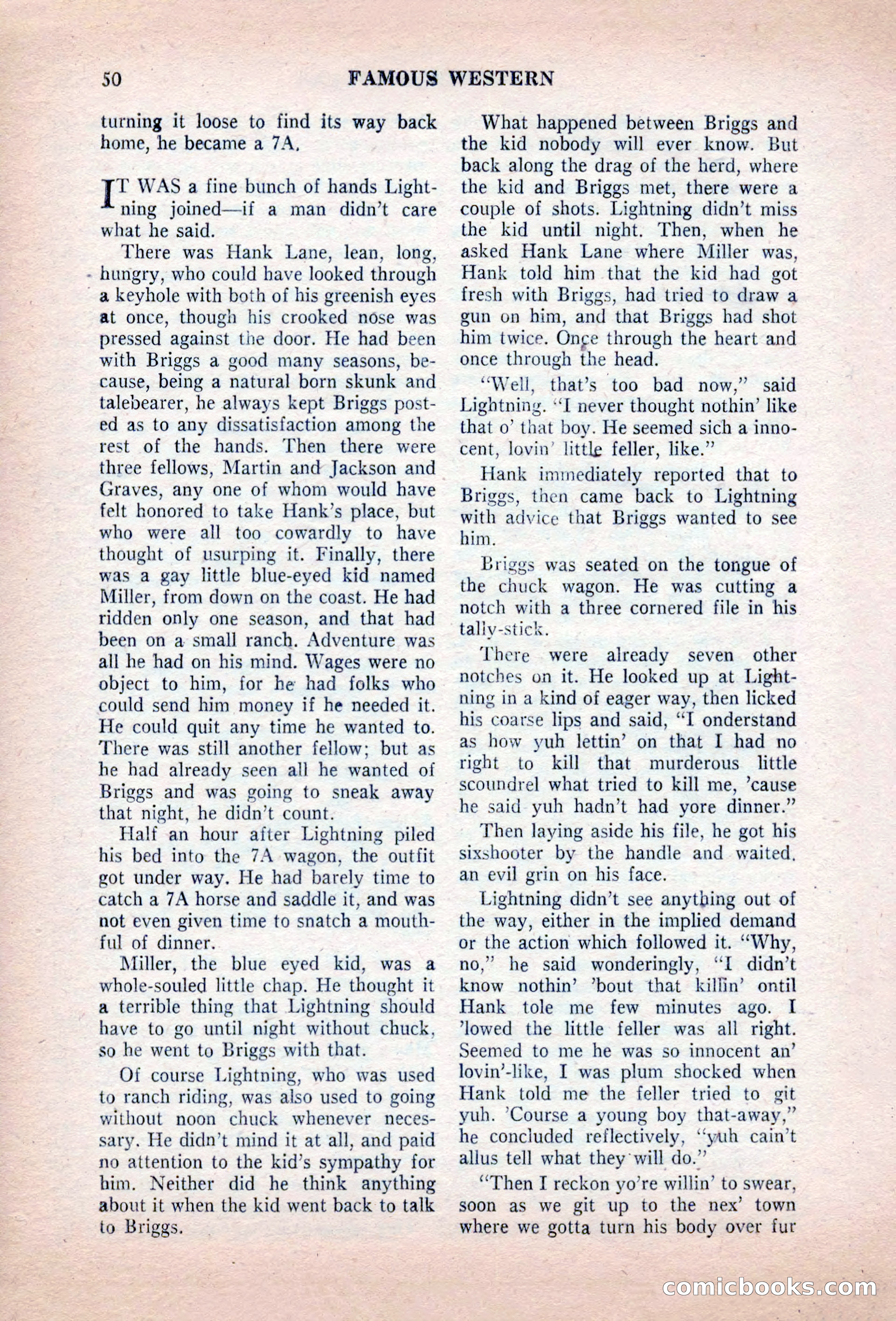 Famous Western, August 1955 — page 50 of 100