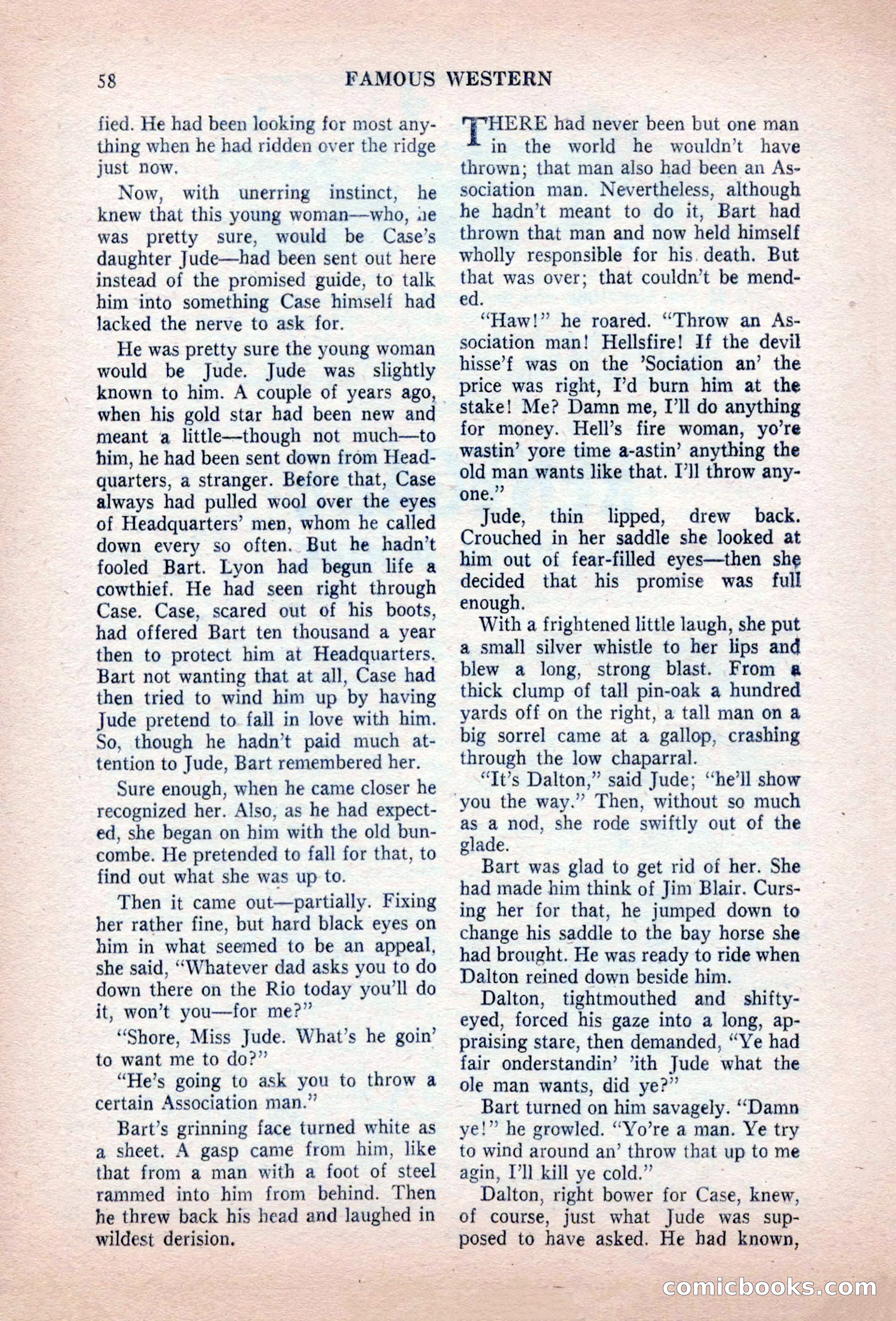 Famous Western, August 1955 — page 58 of 100