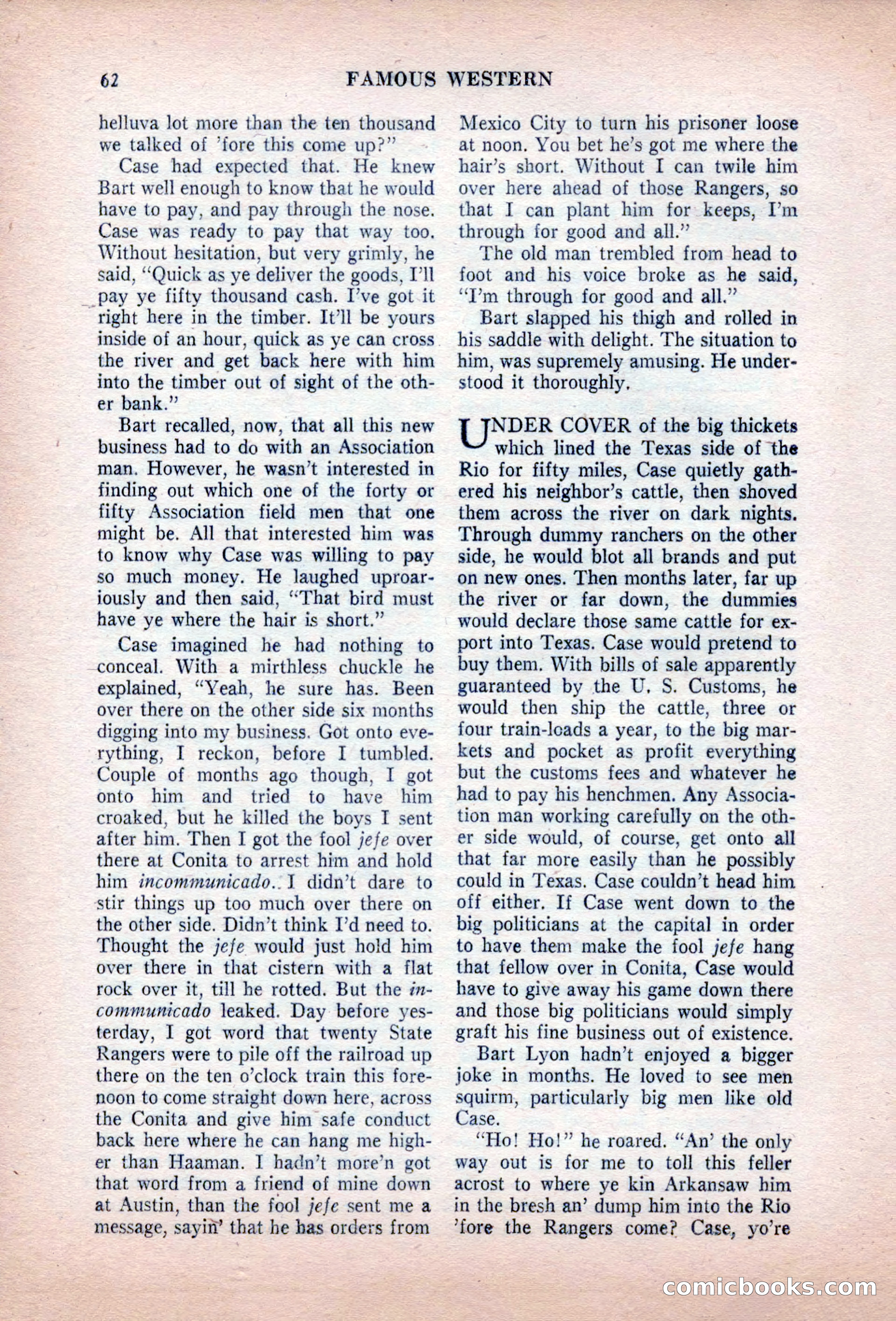 Famous Western, August 1955 — page 62 of 100
