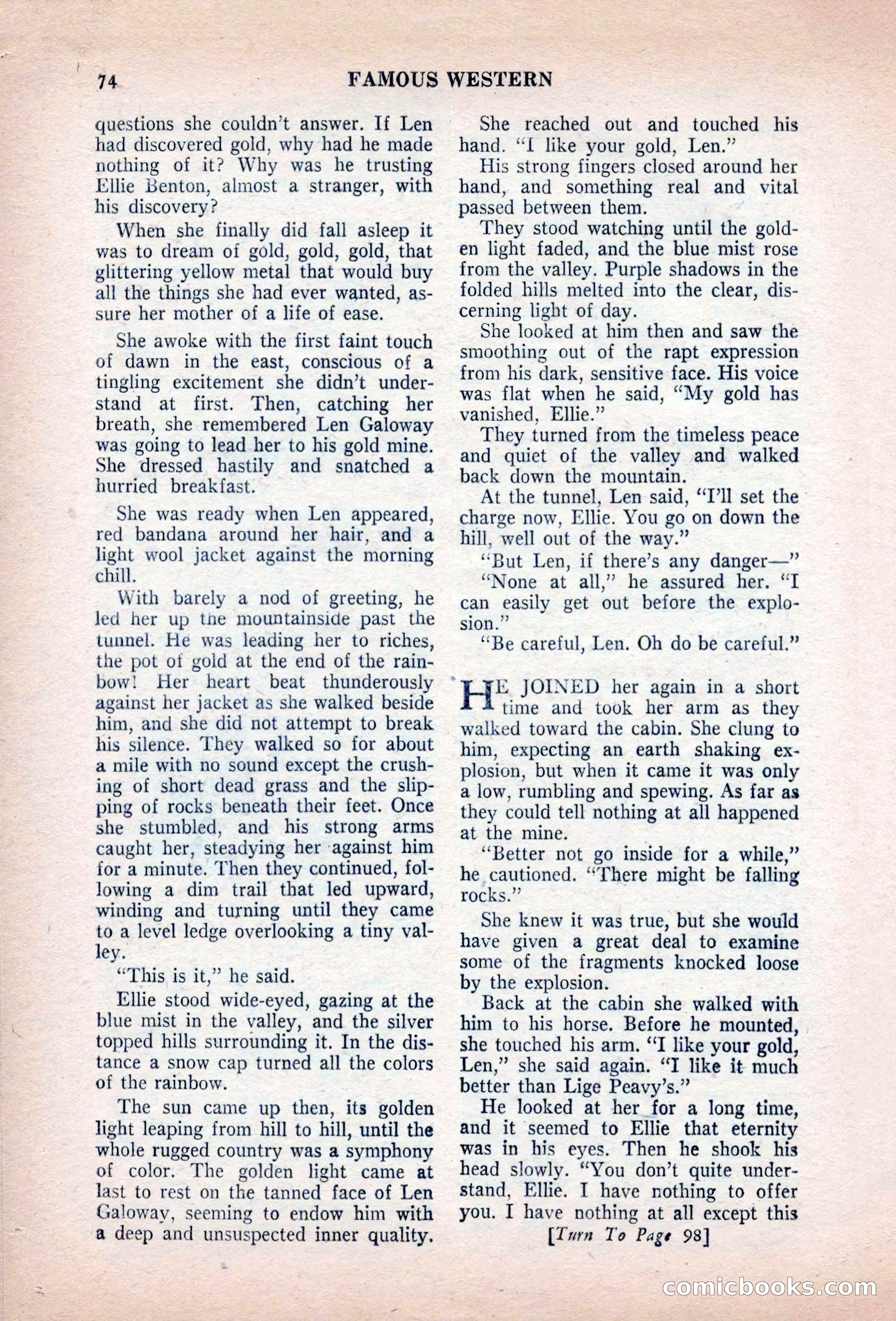 Famous Western, August 1955 — page 74 of 100