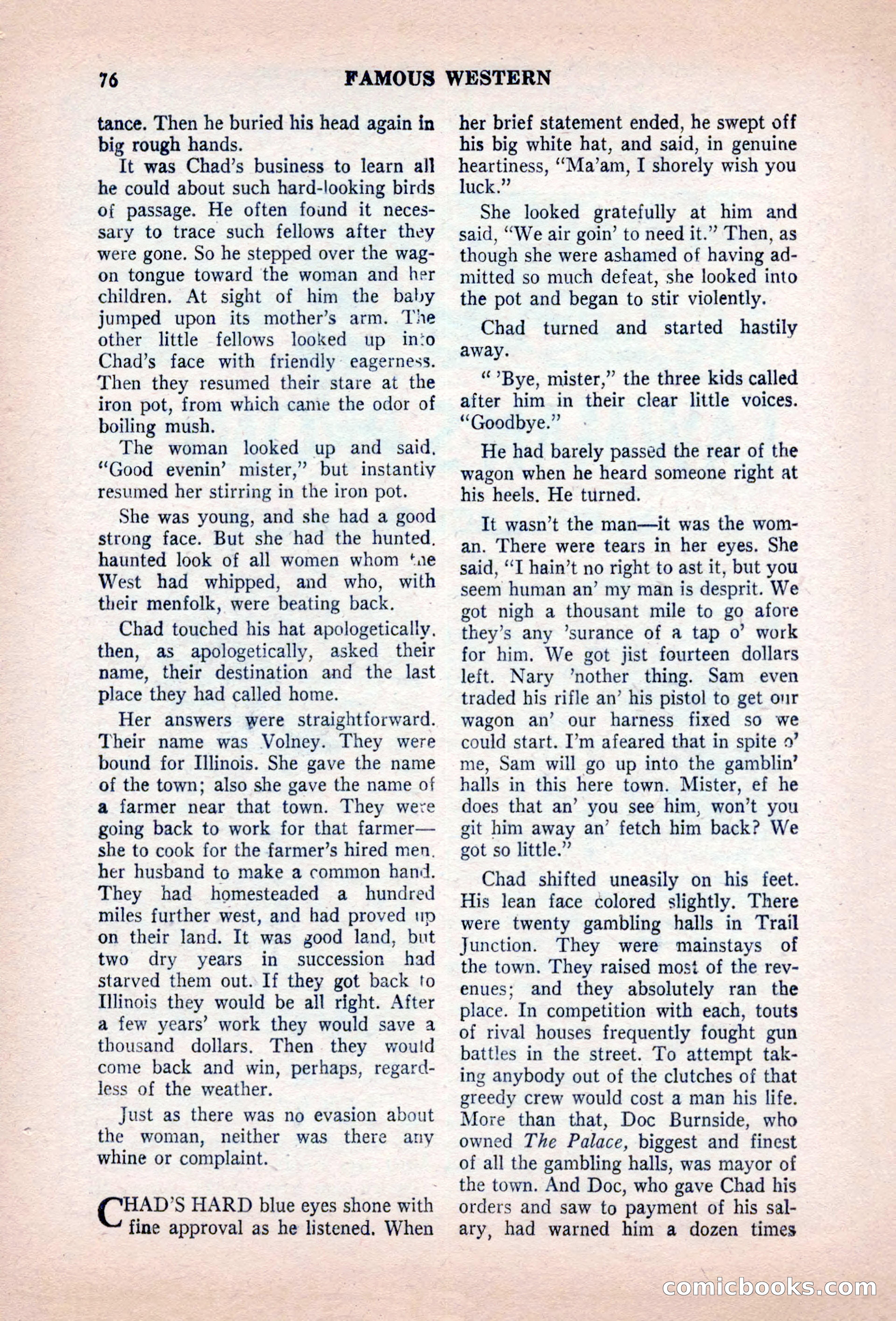 Famous Western, August 1955 — page 76 of 100