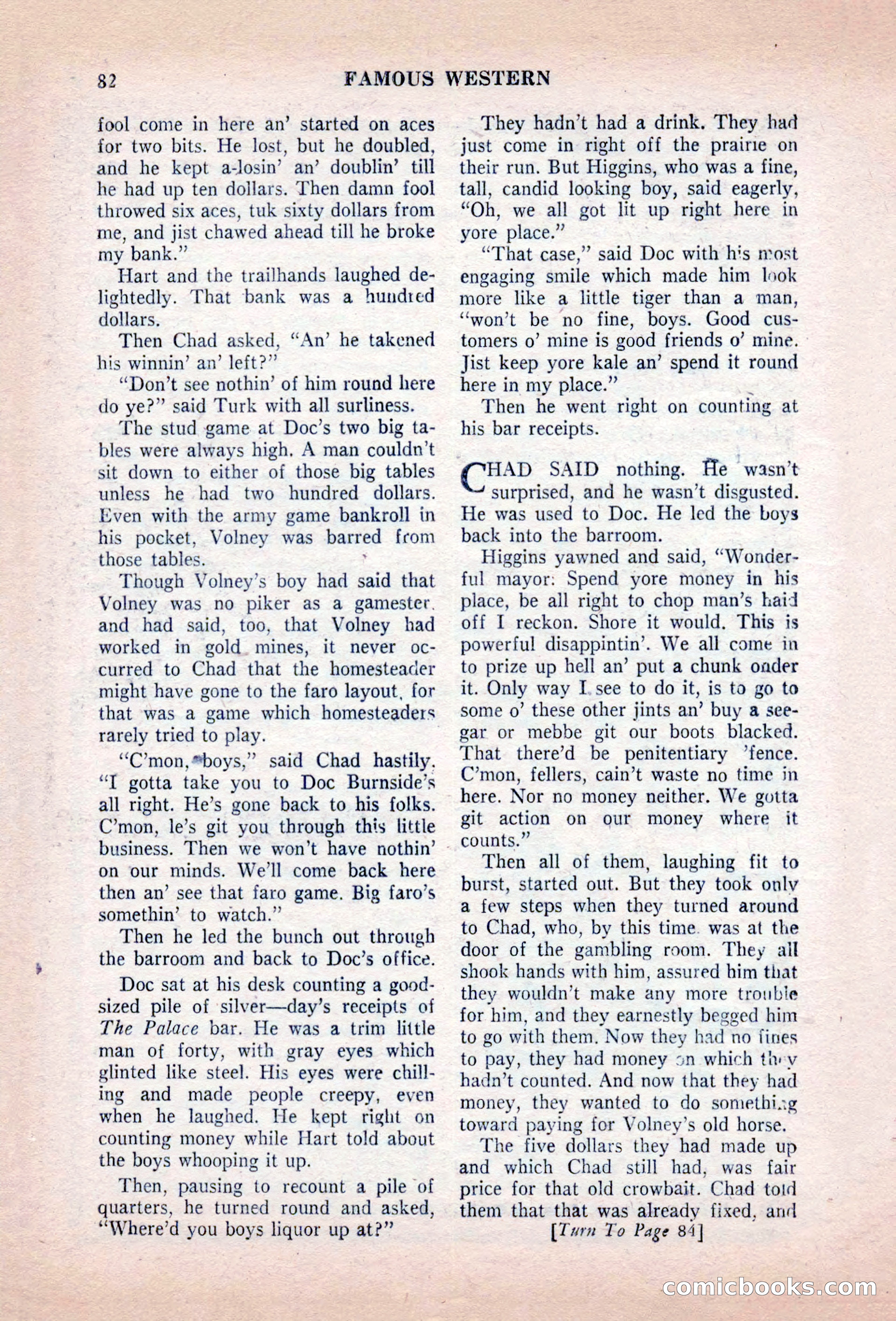 Famous Western, August 1955 — page 82 of 100