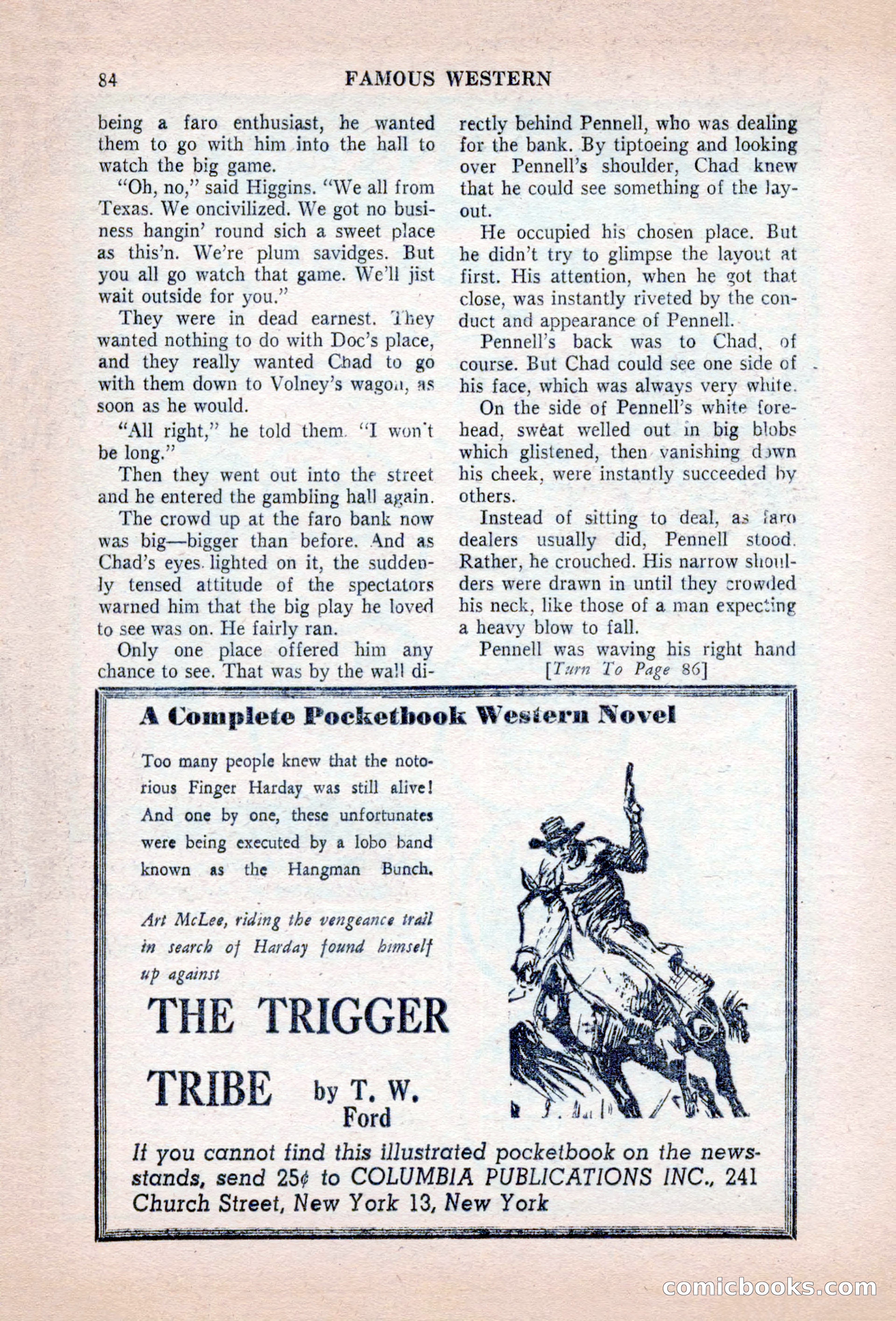 Famous Western, August 1955 — page 84 of 100