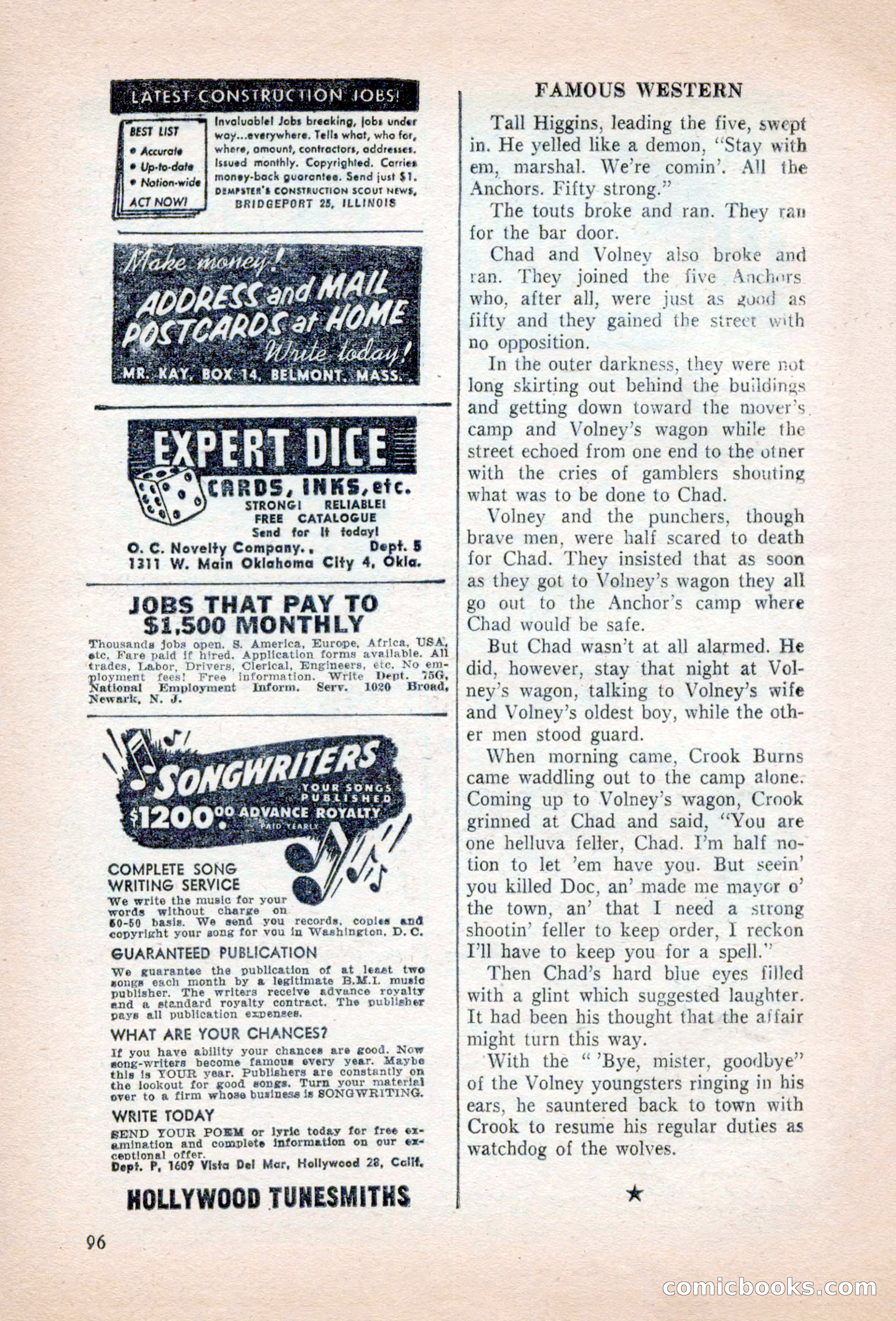 Famous Western, August 1955 — page 96 of 100