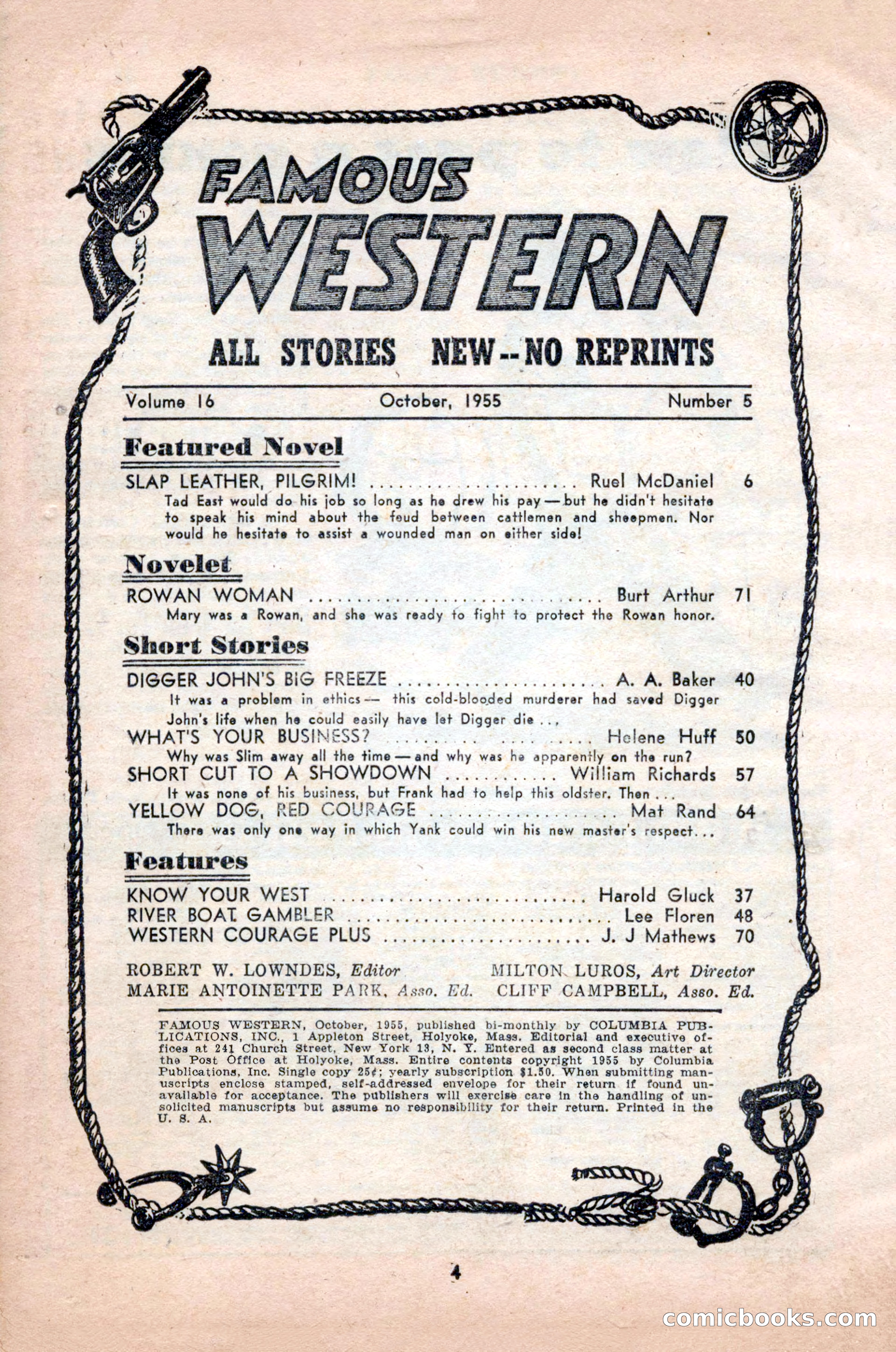 Famous Western, October 1955 — page 4 of 100