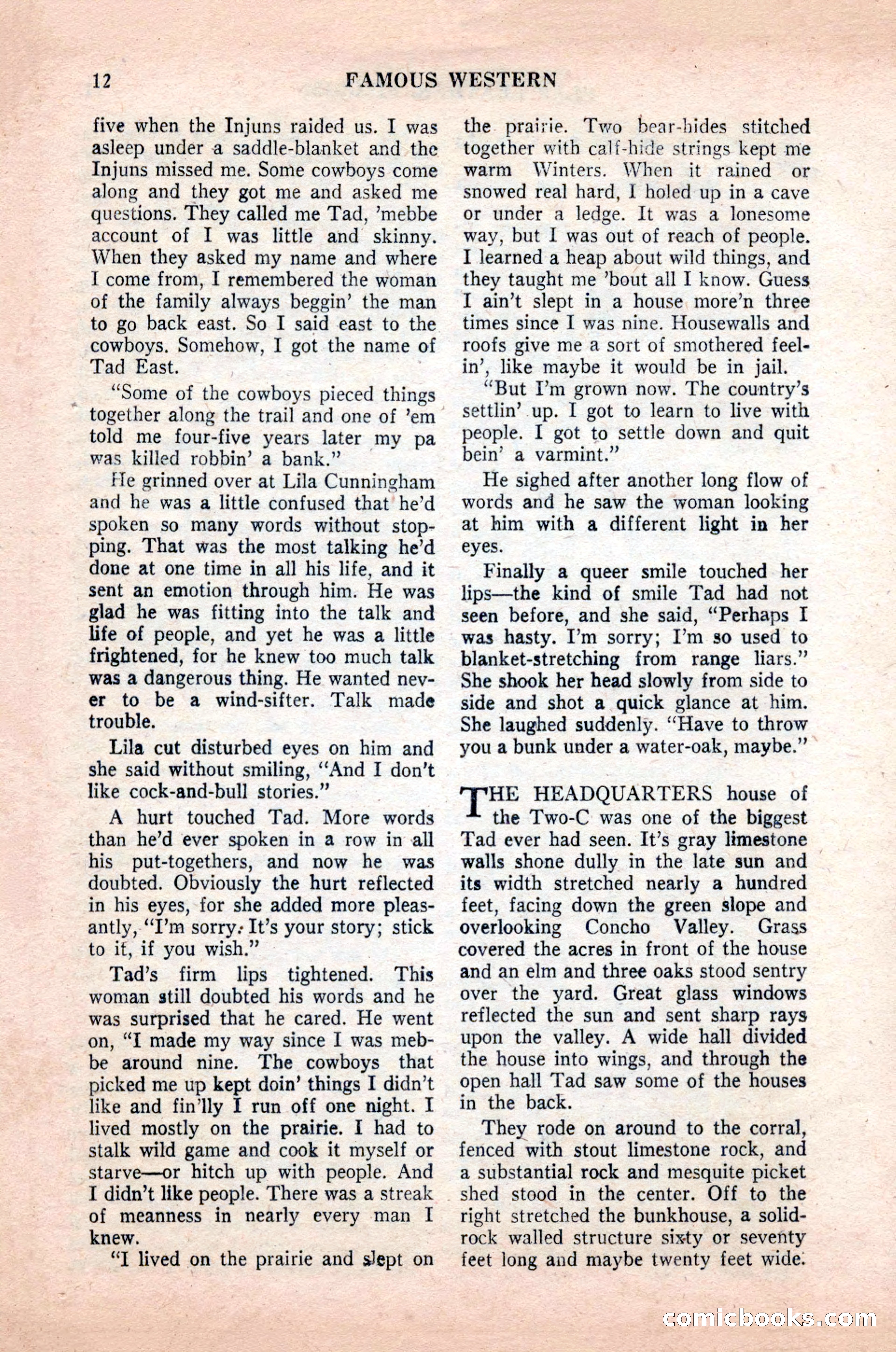Famous Western, October 1955 — page 12 of 100