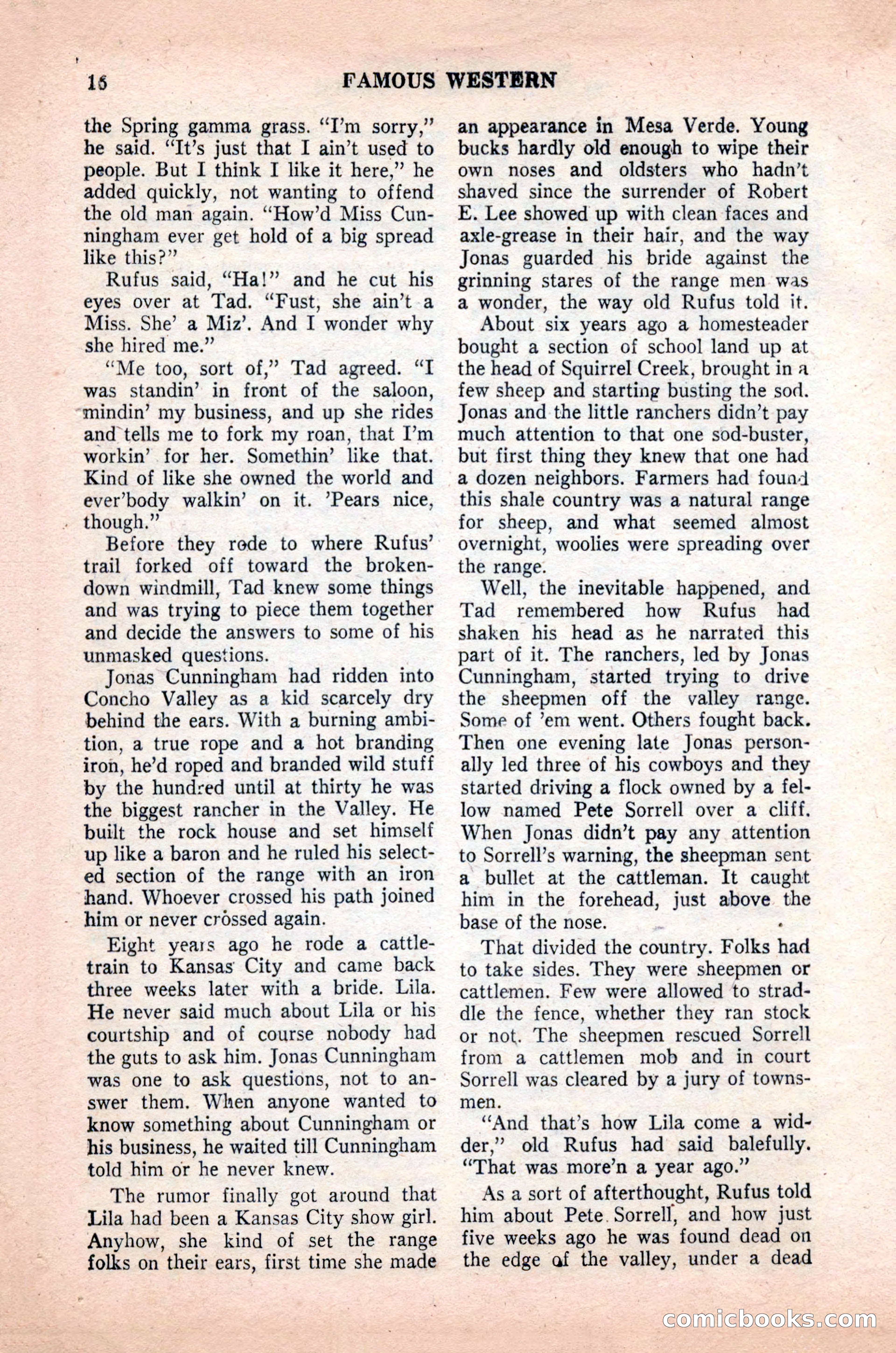 Famous Western, October 1955 — page 16 of 100