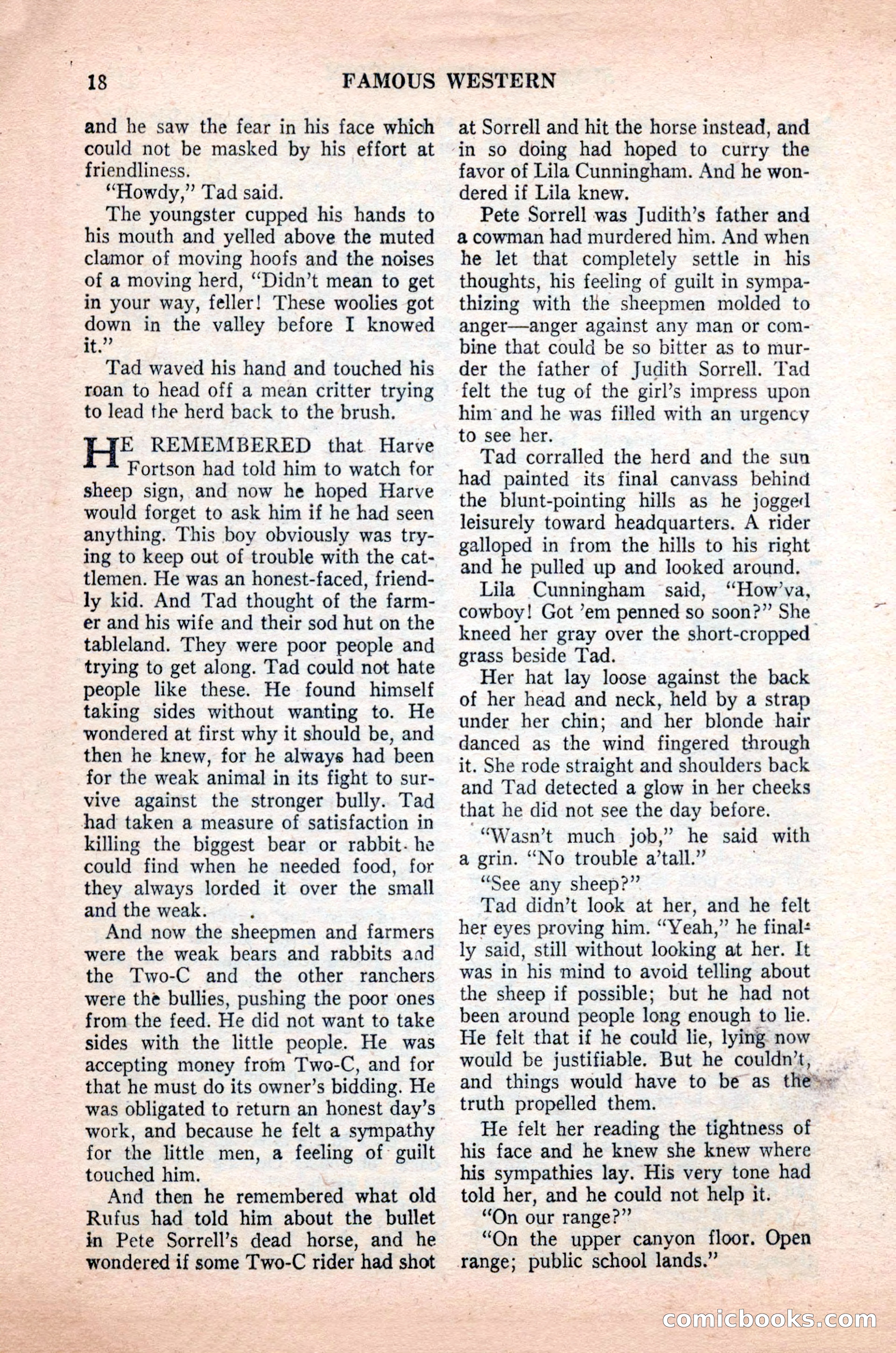 Famous Western, October 1955 — page 18 of 100