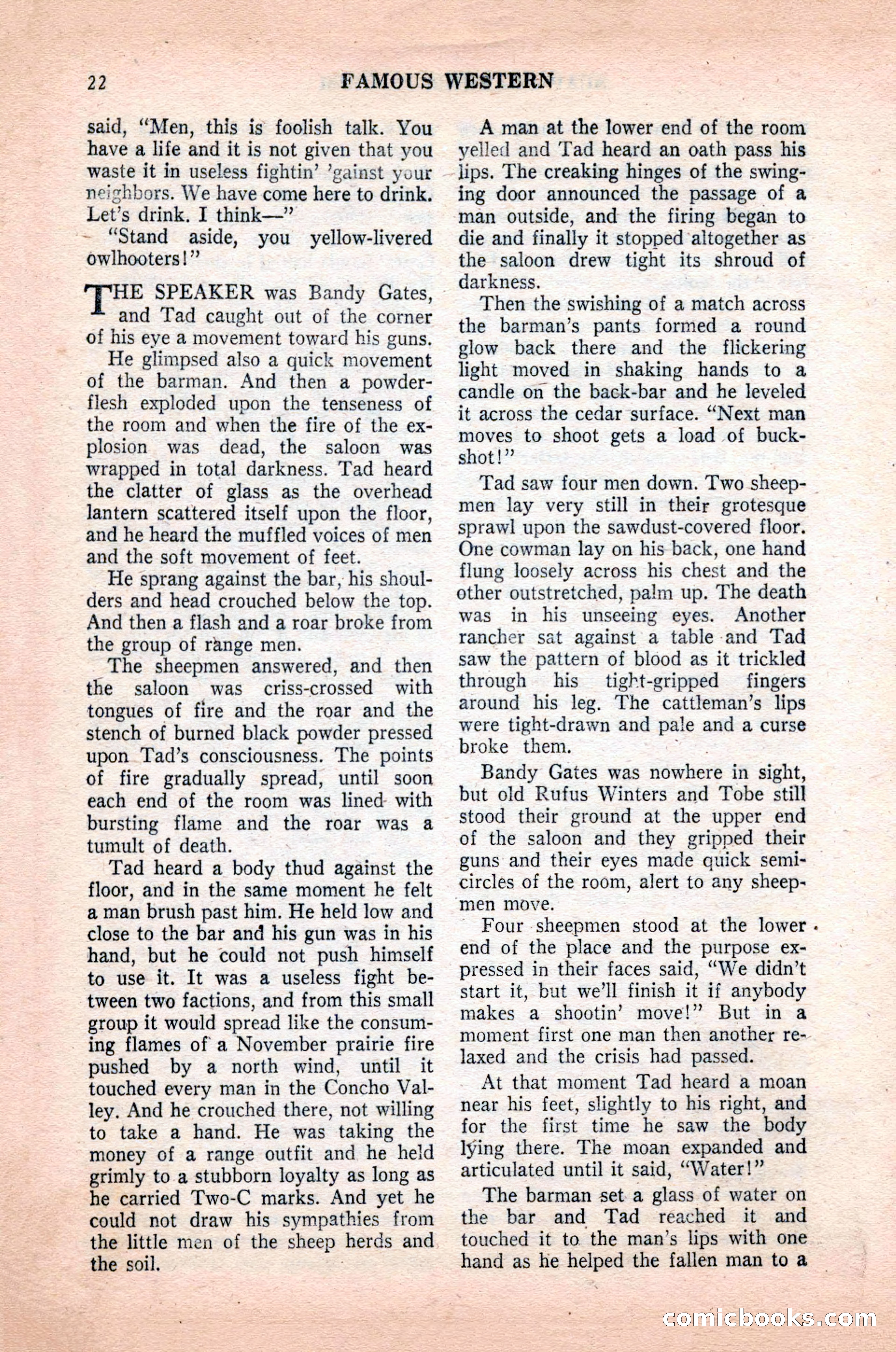 Famous Western, October 1955 — page 22 of 100
