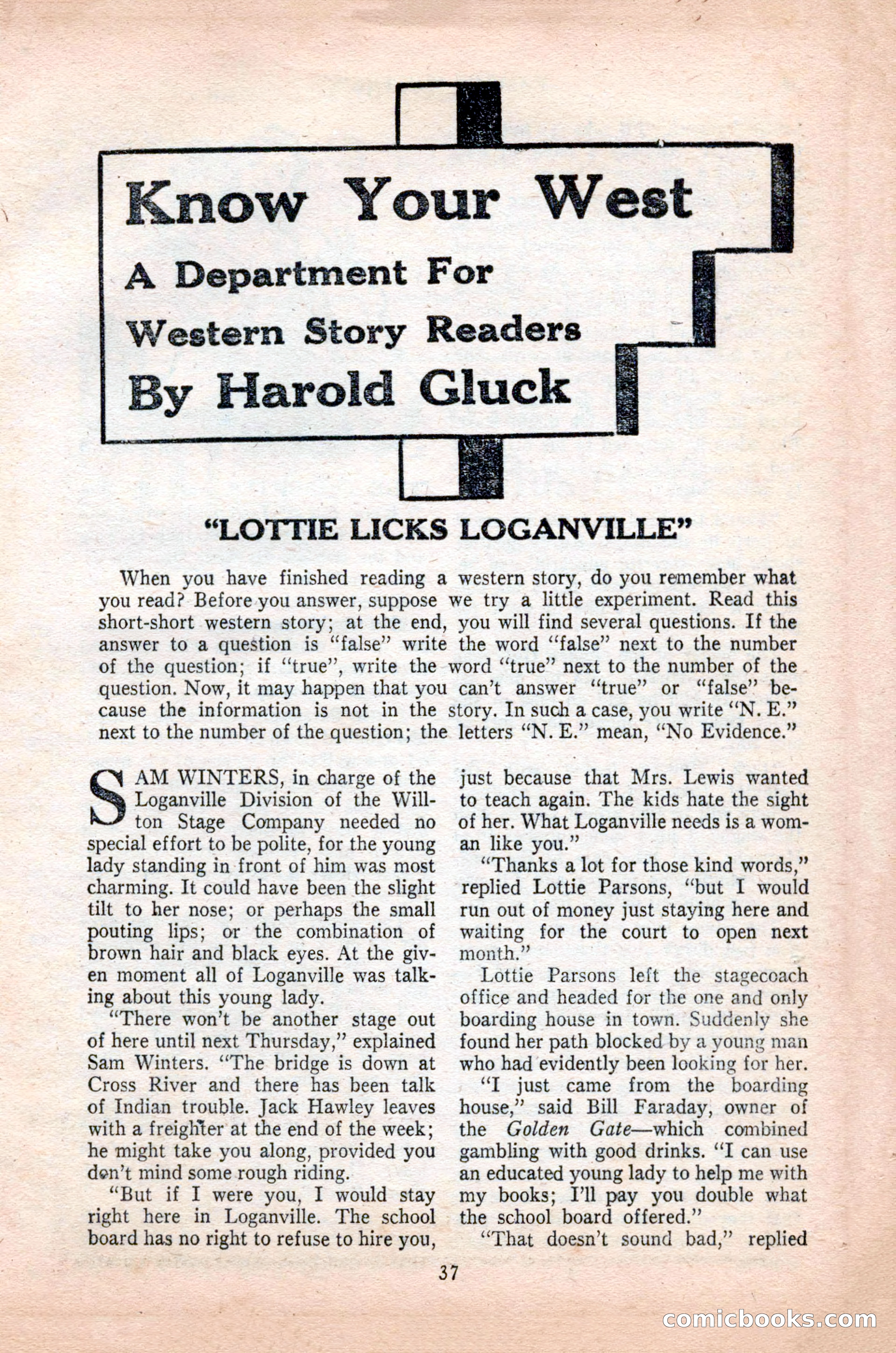 Famous Western, October 1955 — page 37 of 100