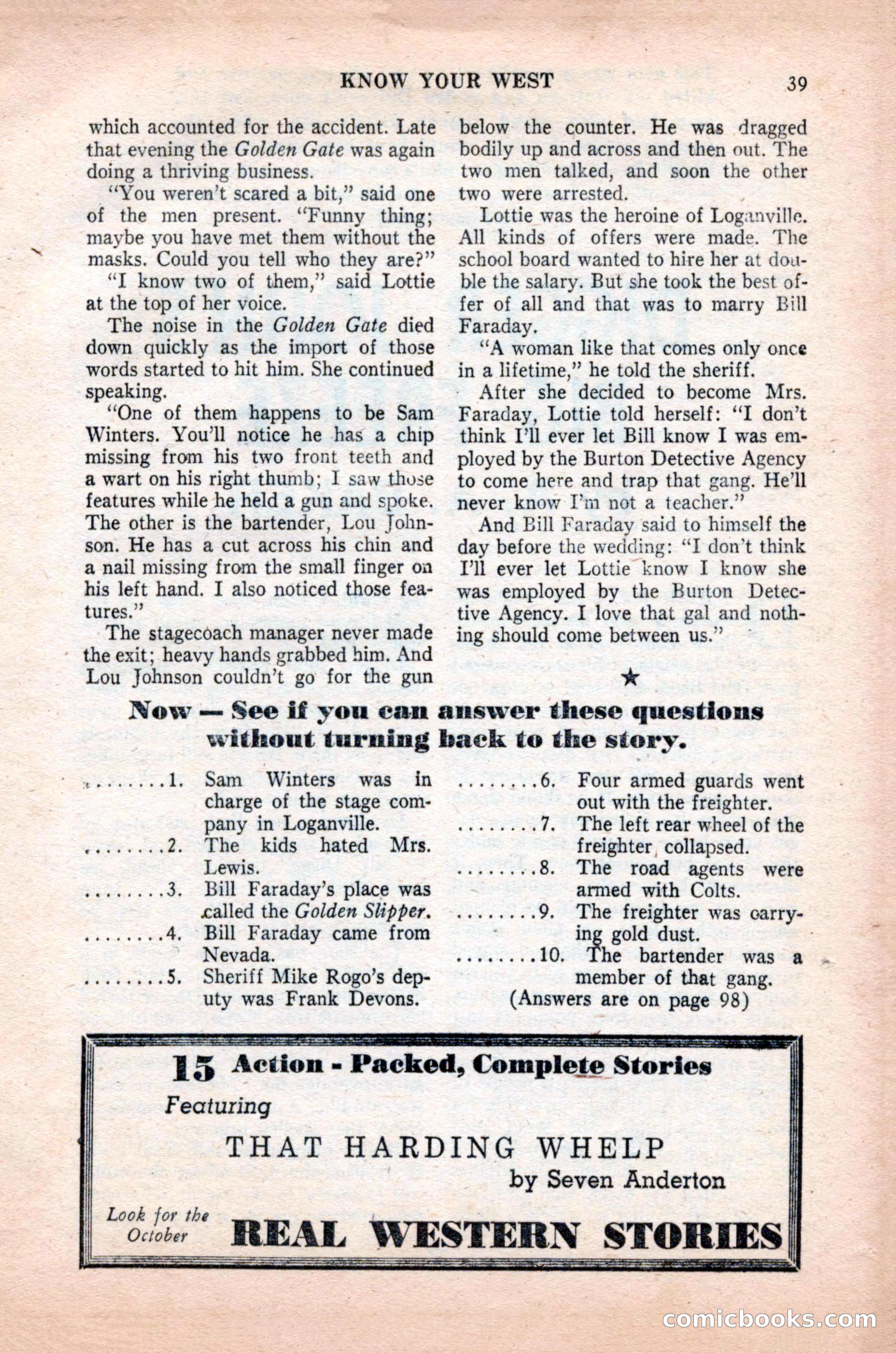 Famous Western, October 1955 — page 39 of 100