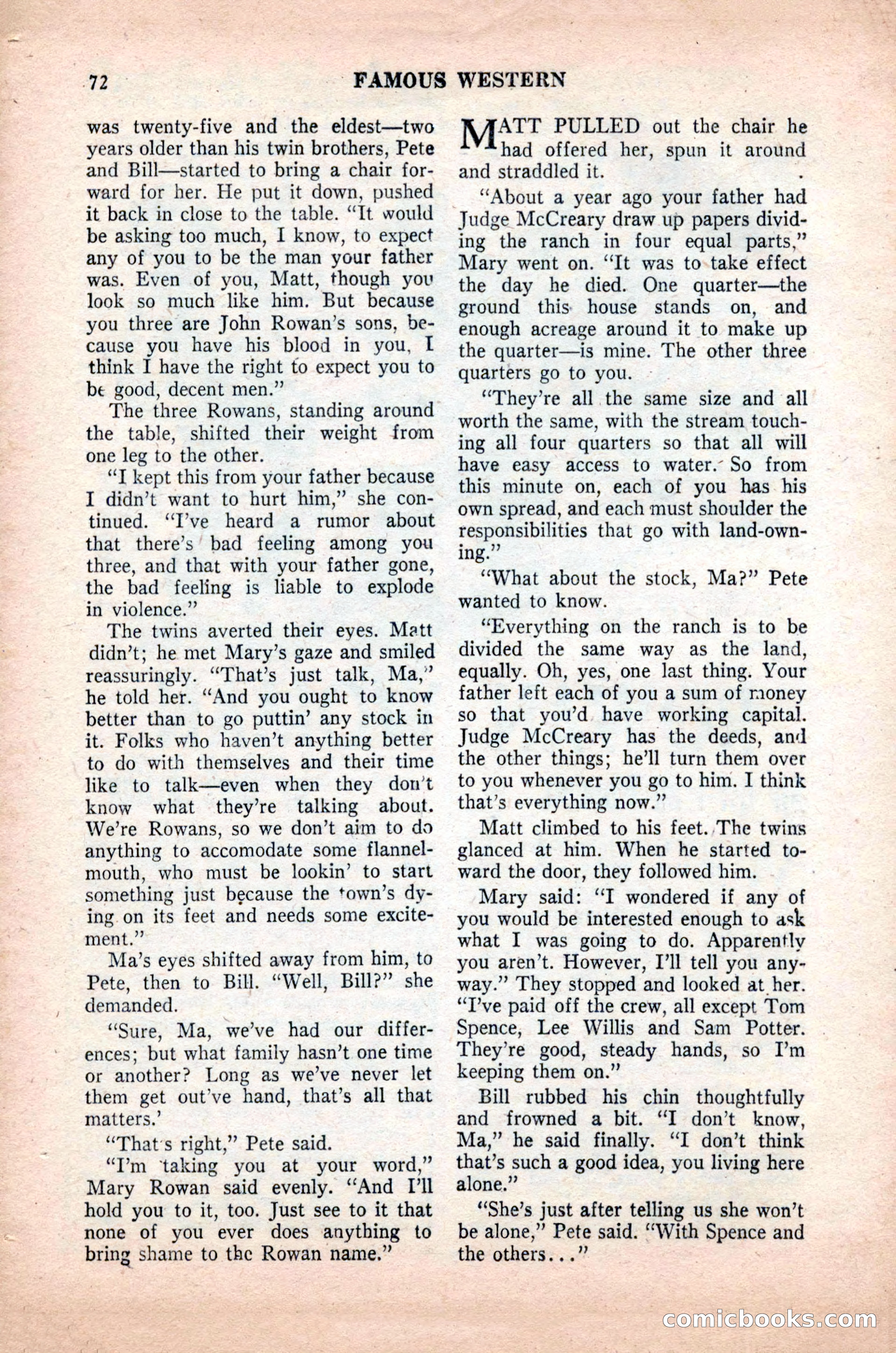 Famous Western, October 1955 — page 72 of 100