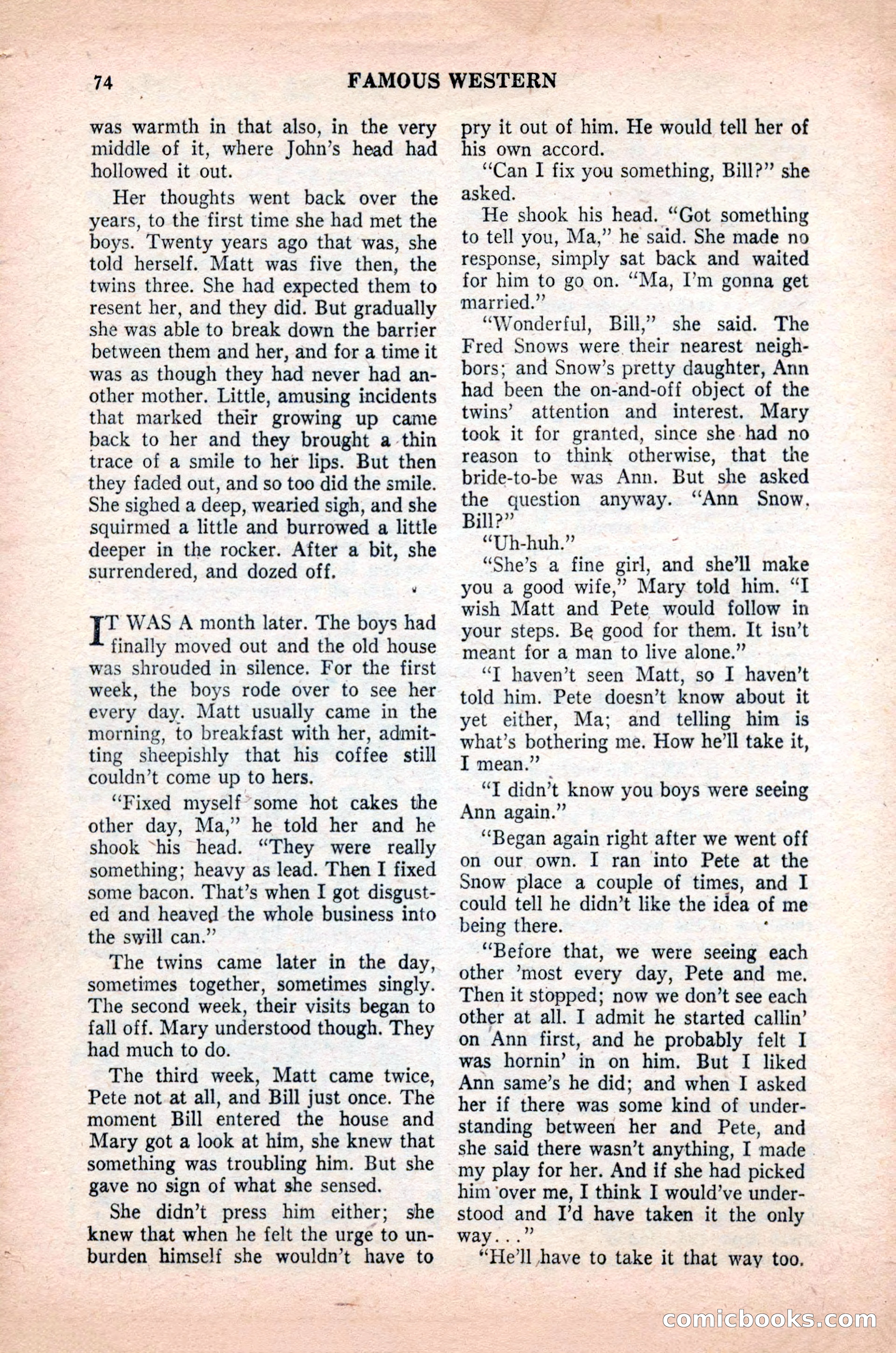 Famous Western, October 1955 — page 74 of 100