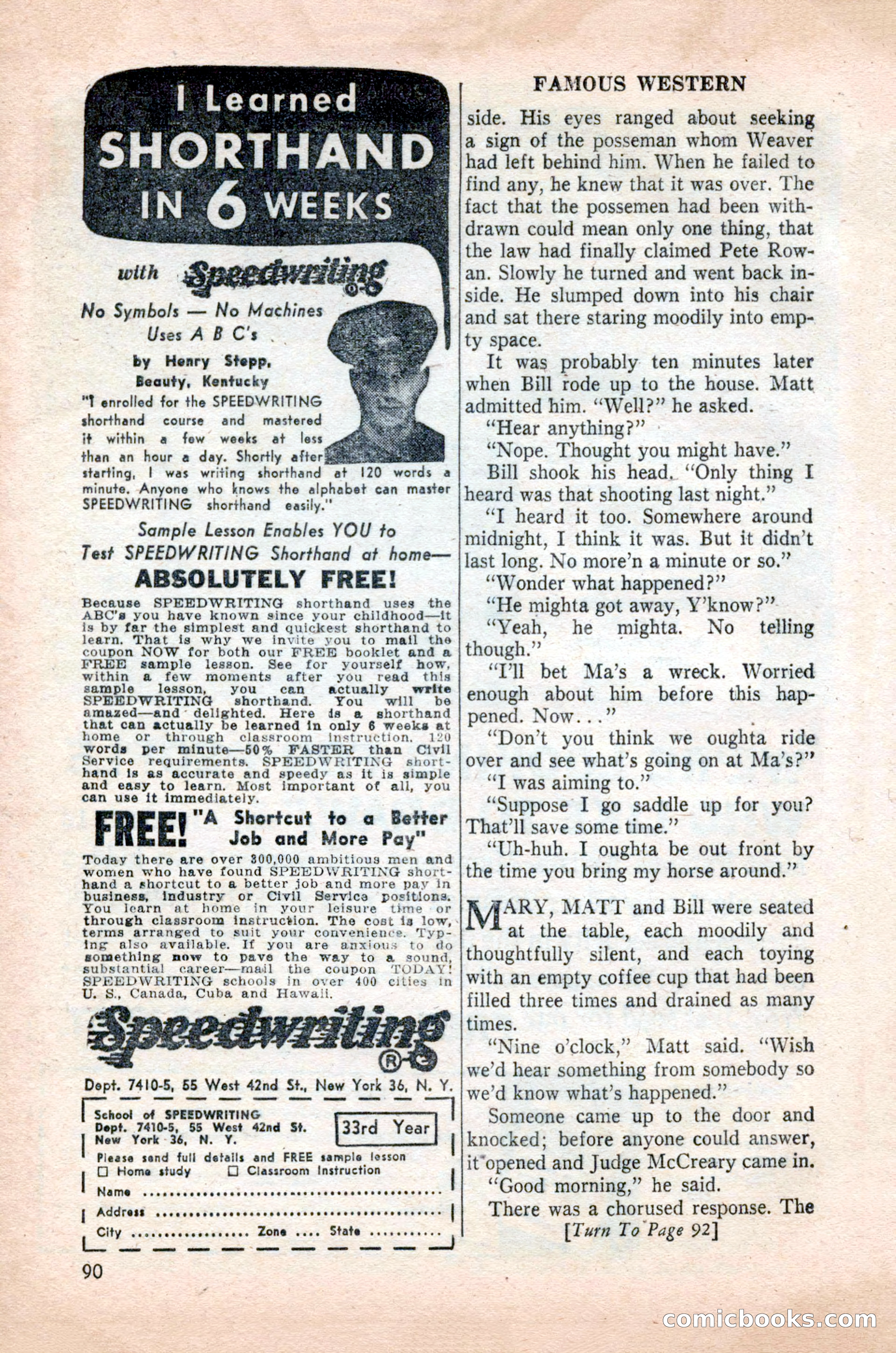 Famous Western, October 1955 — page 90 of 100