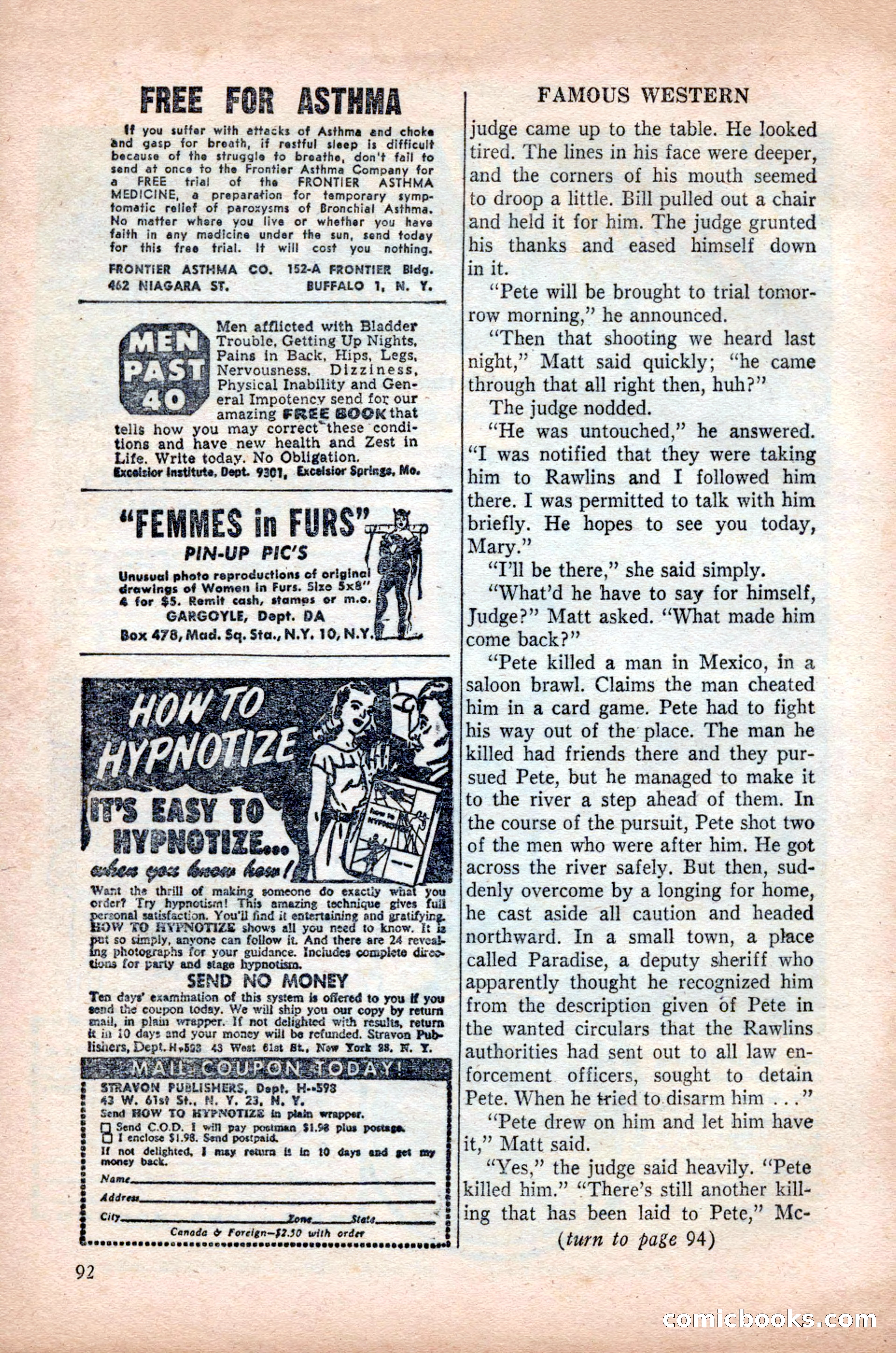Famous Western, October 1955 — page 92 of 100