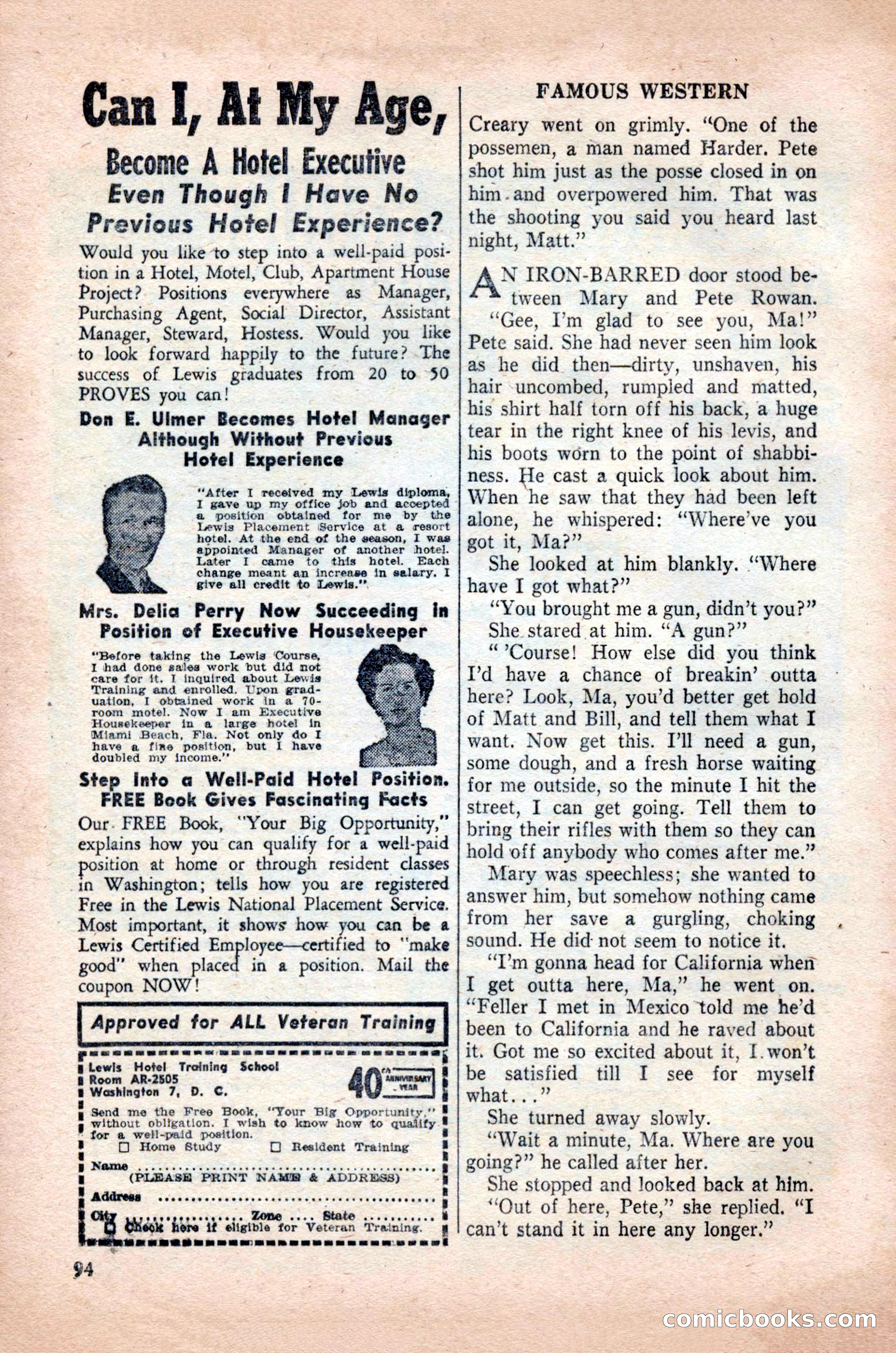 Famous Western, October 1955 — page 94 of 100