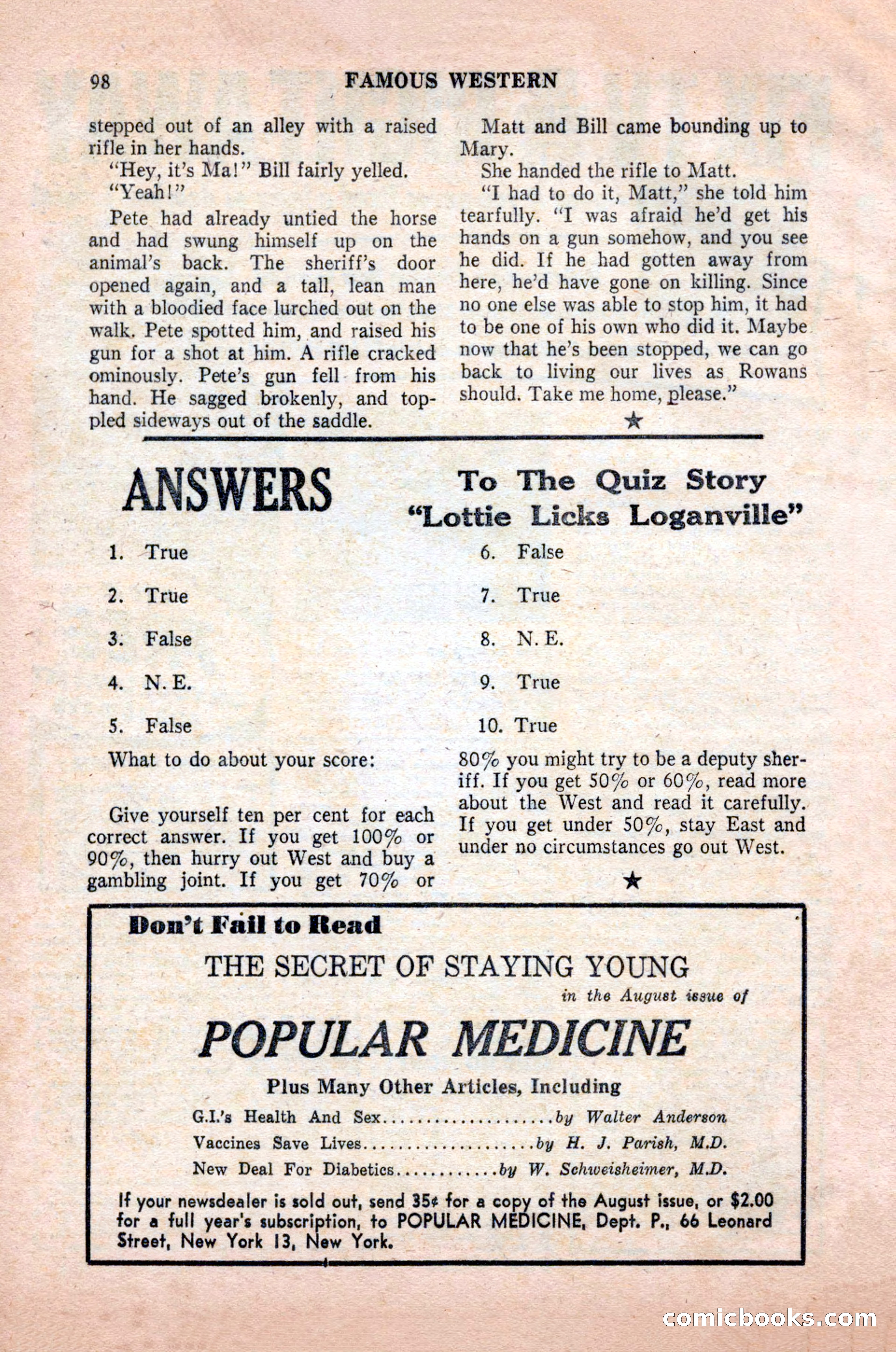 Famous Western, October 1955 — page 98 of 100