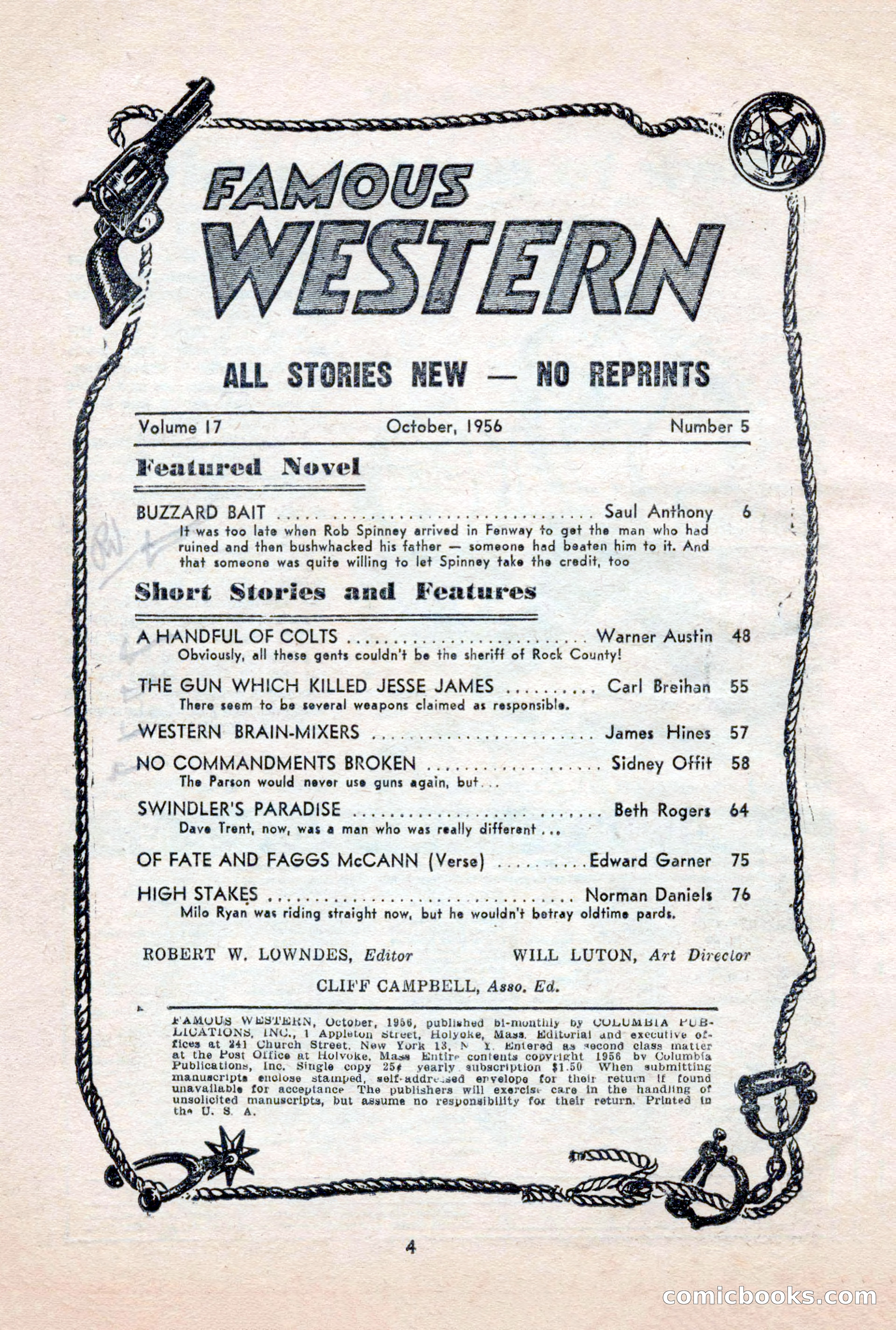 Famous Western, October 1956 — page 4 of 100