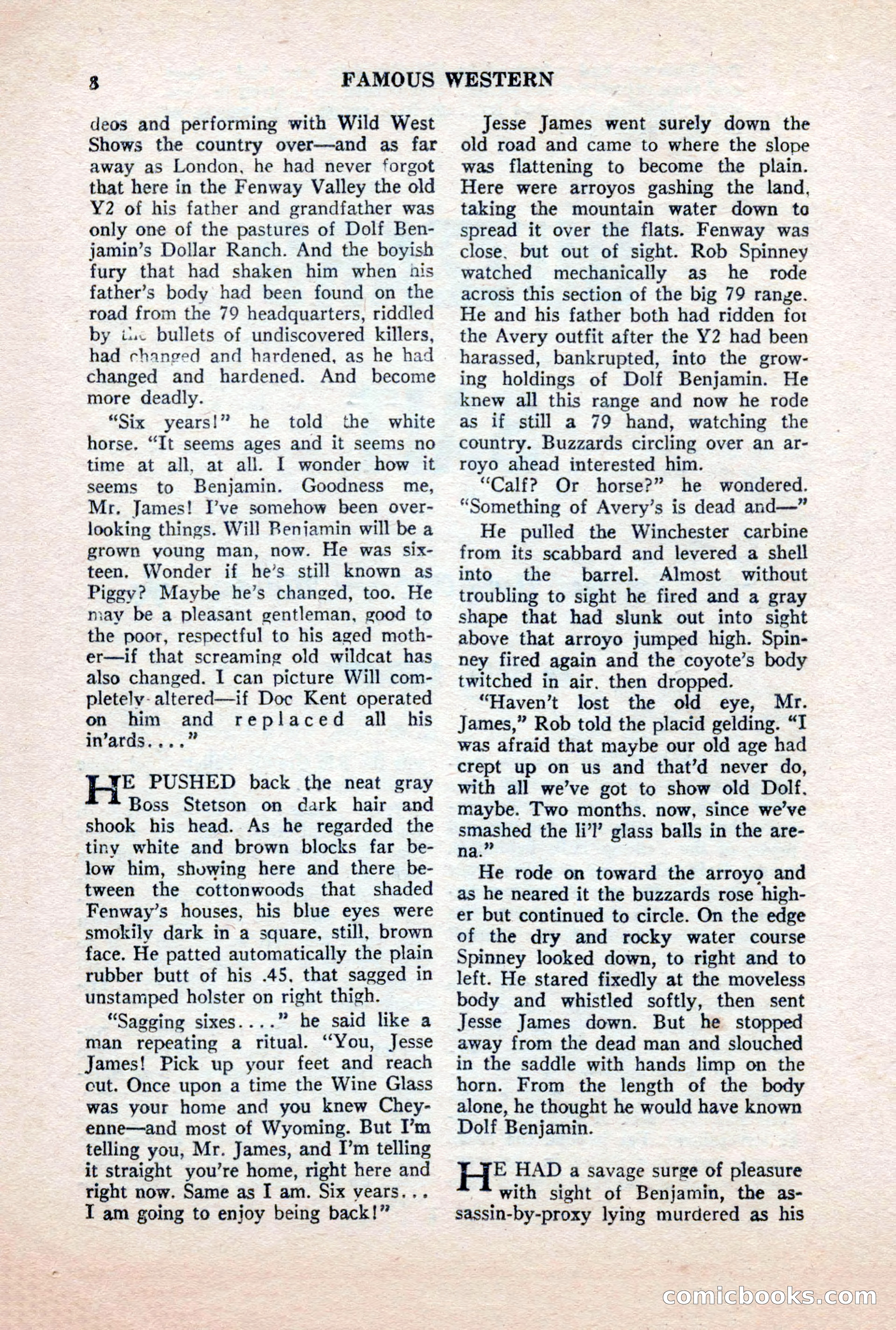 Famous Western, October 1956 — page 8 of 100