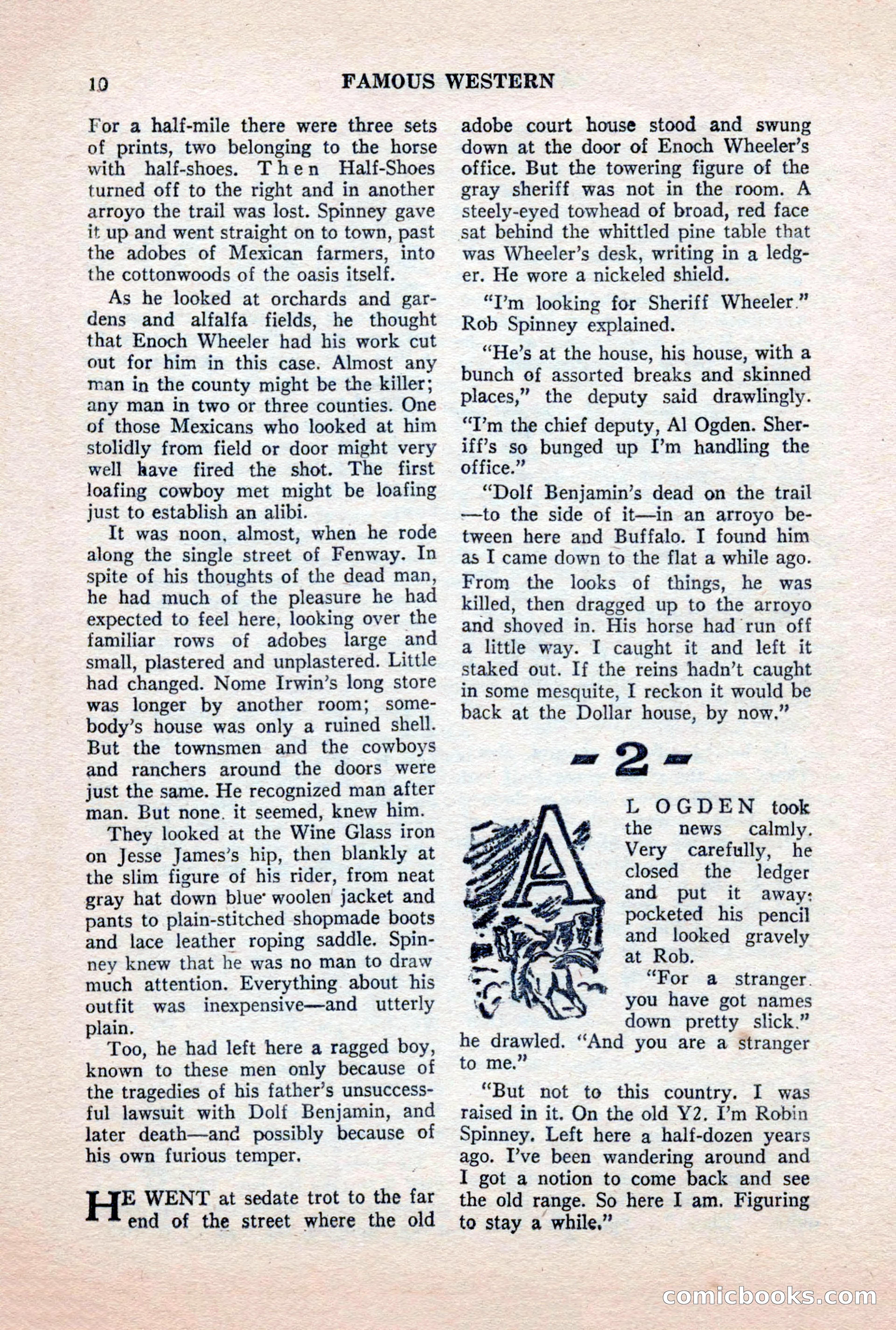 Famous Western, October 1956 — page 10 of 100