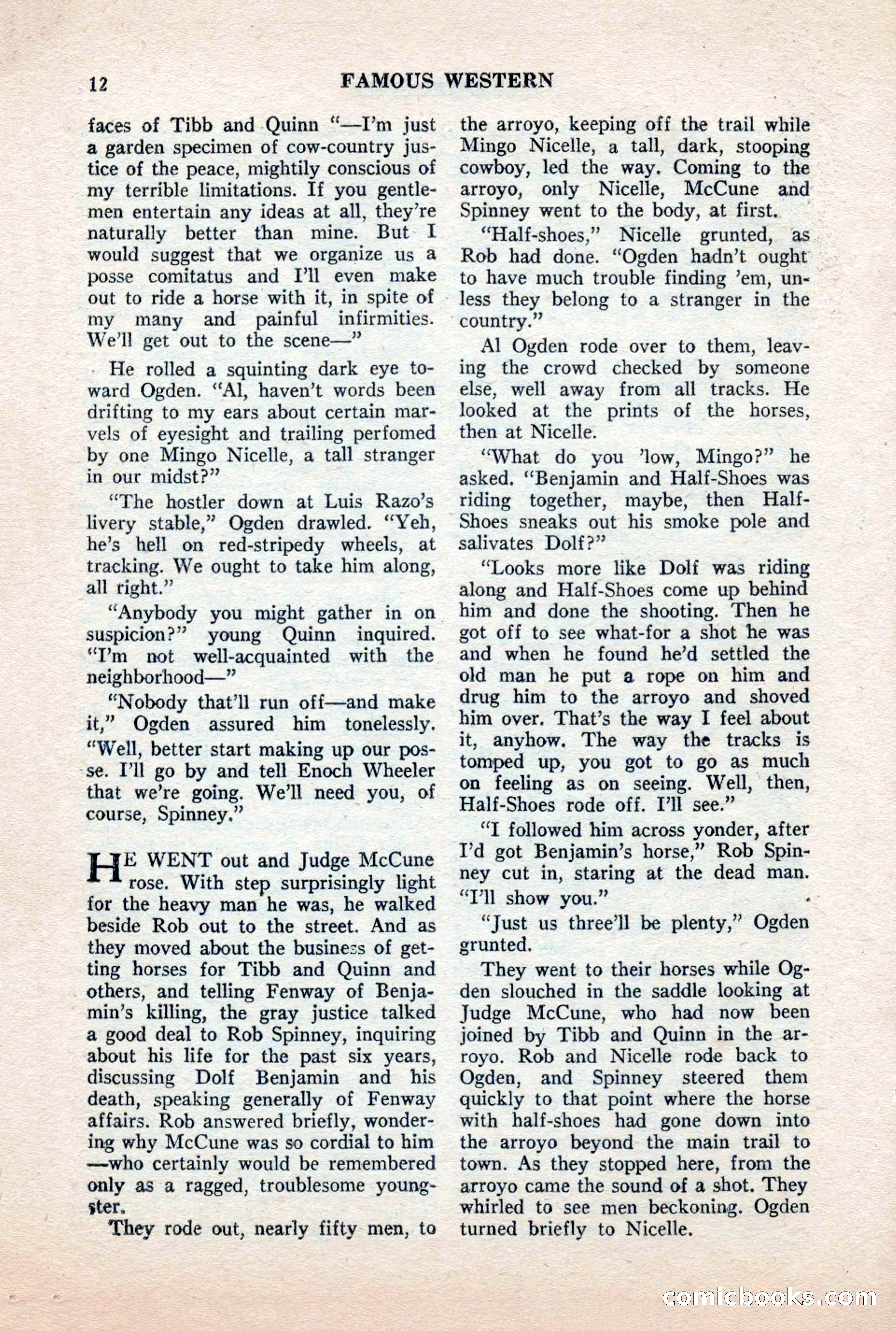 Famous Western, October 1956 — page 12 of 100