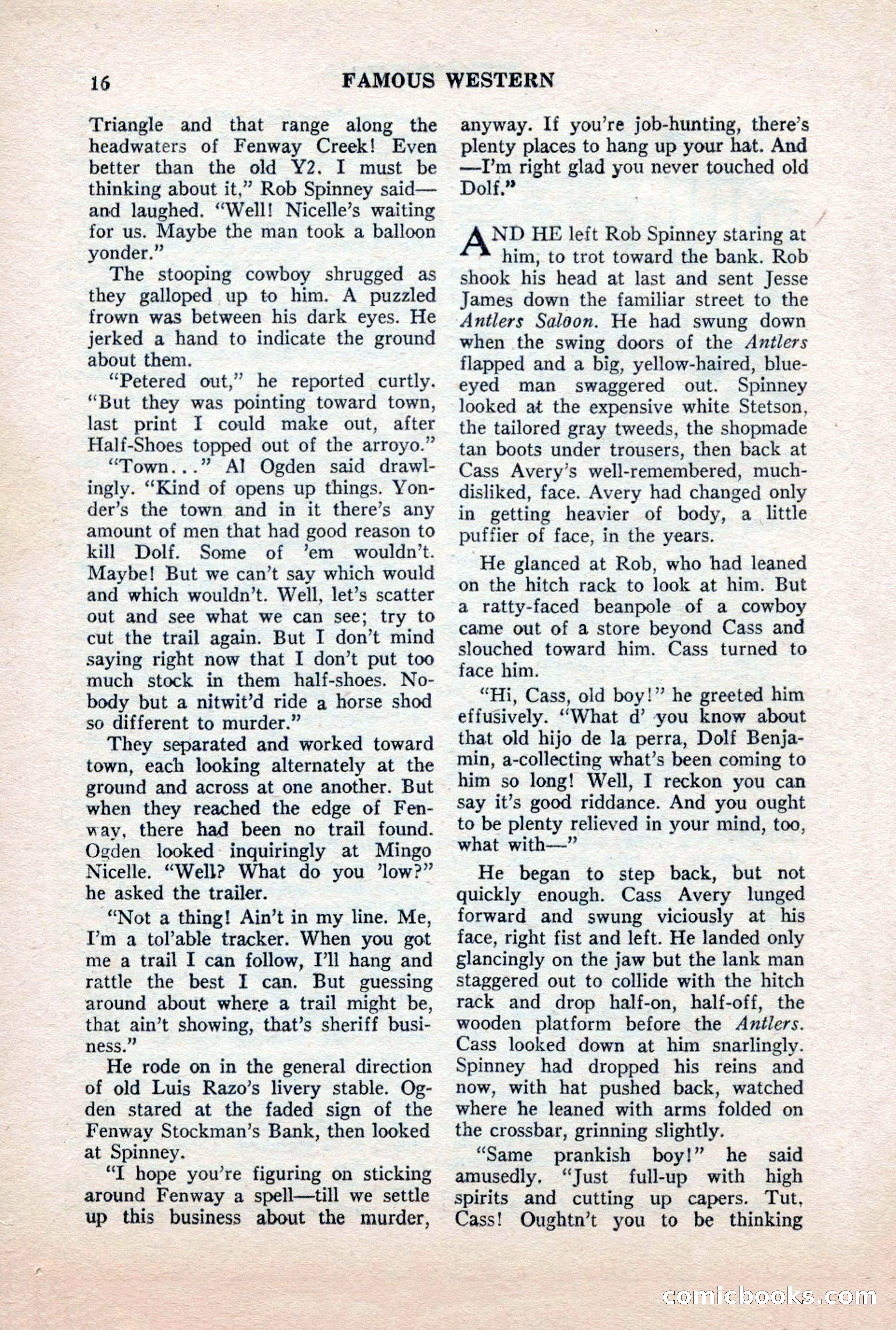 Famous Western, October 1956 — page 16 of 100