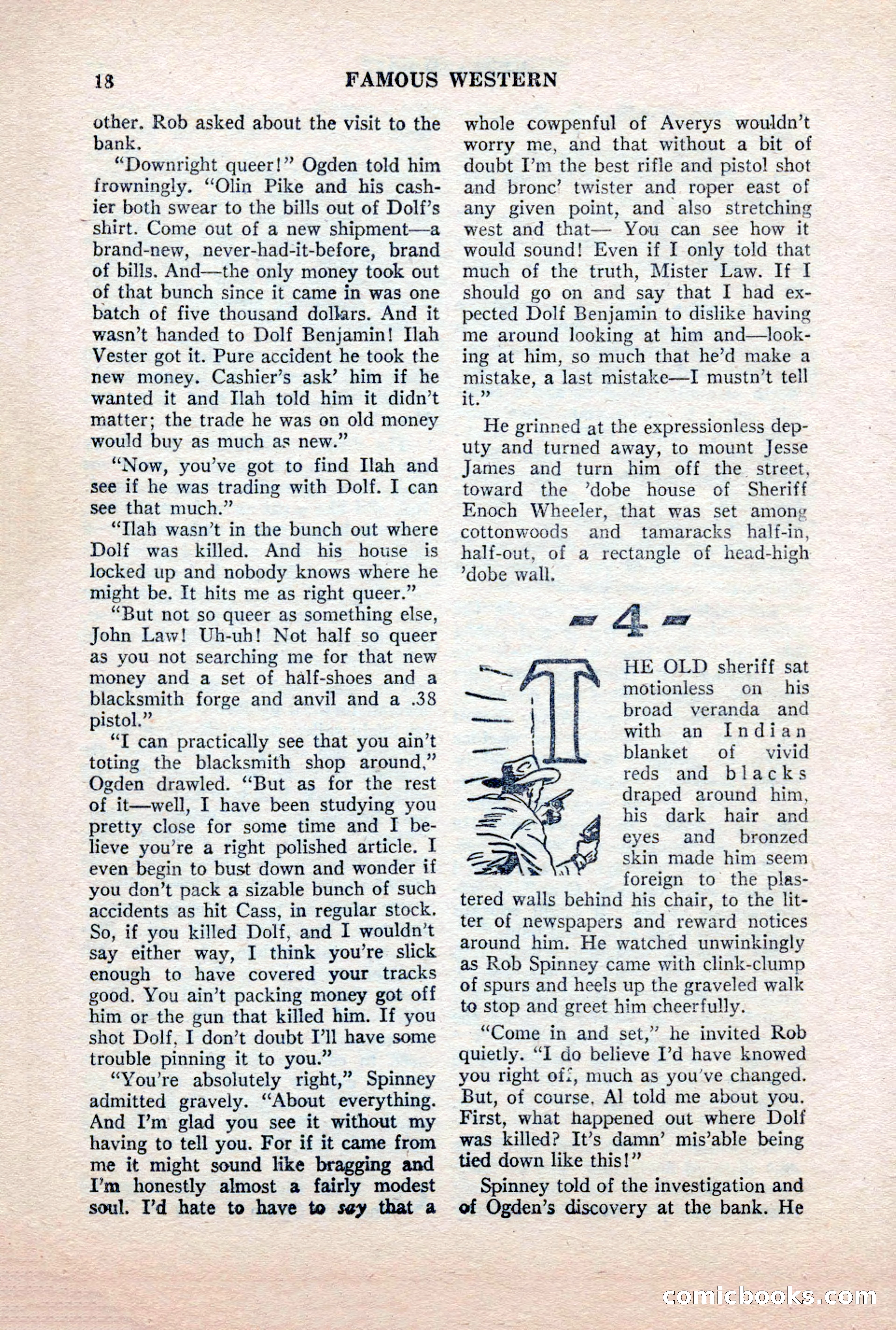 Famous Western, October 1956 — page 18 of 100