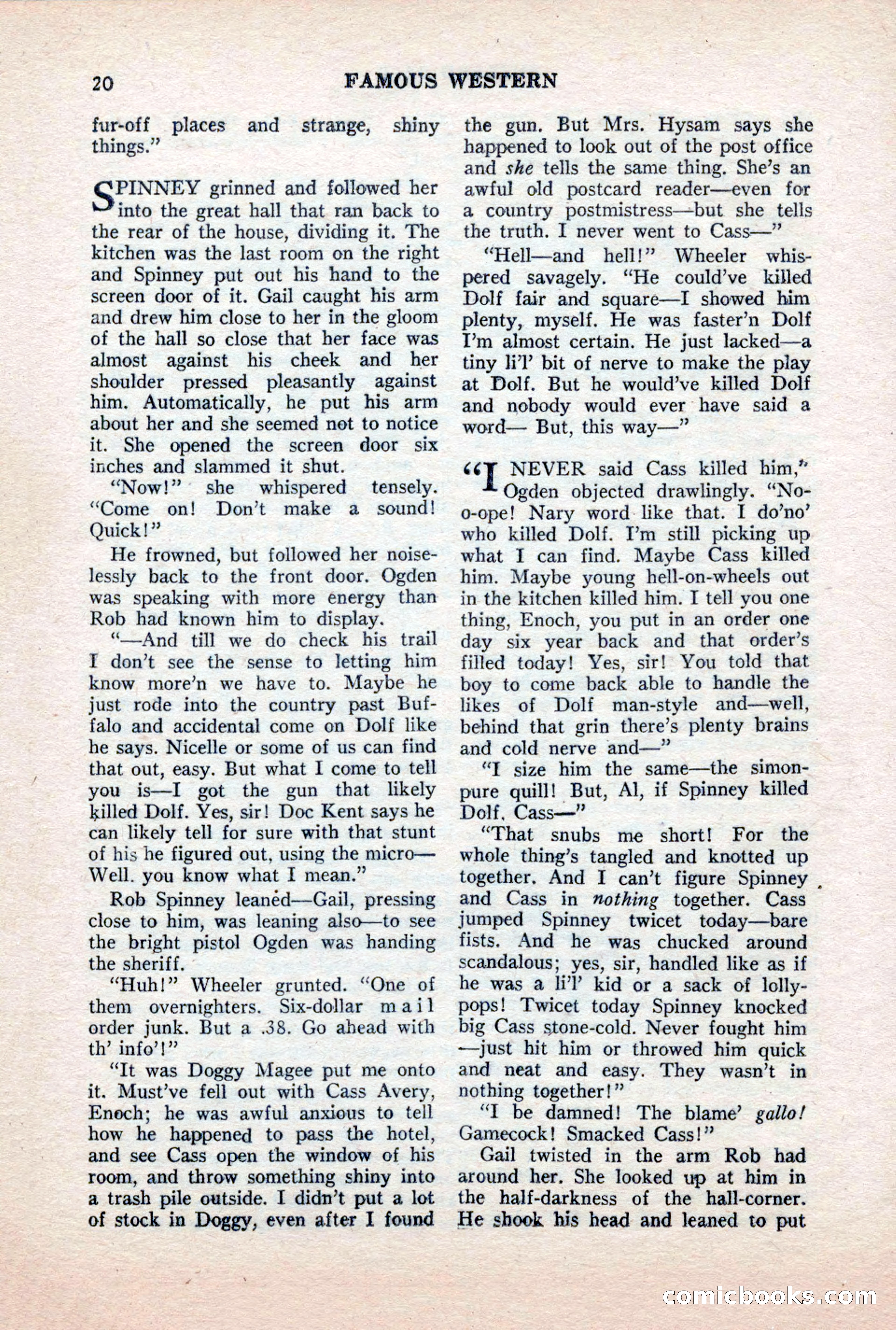 Famous Western, October 1956 — page 20 of 100