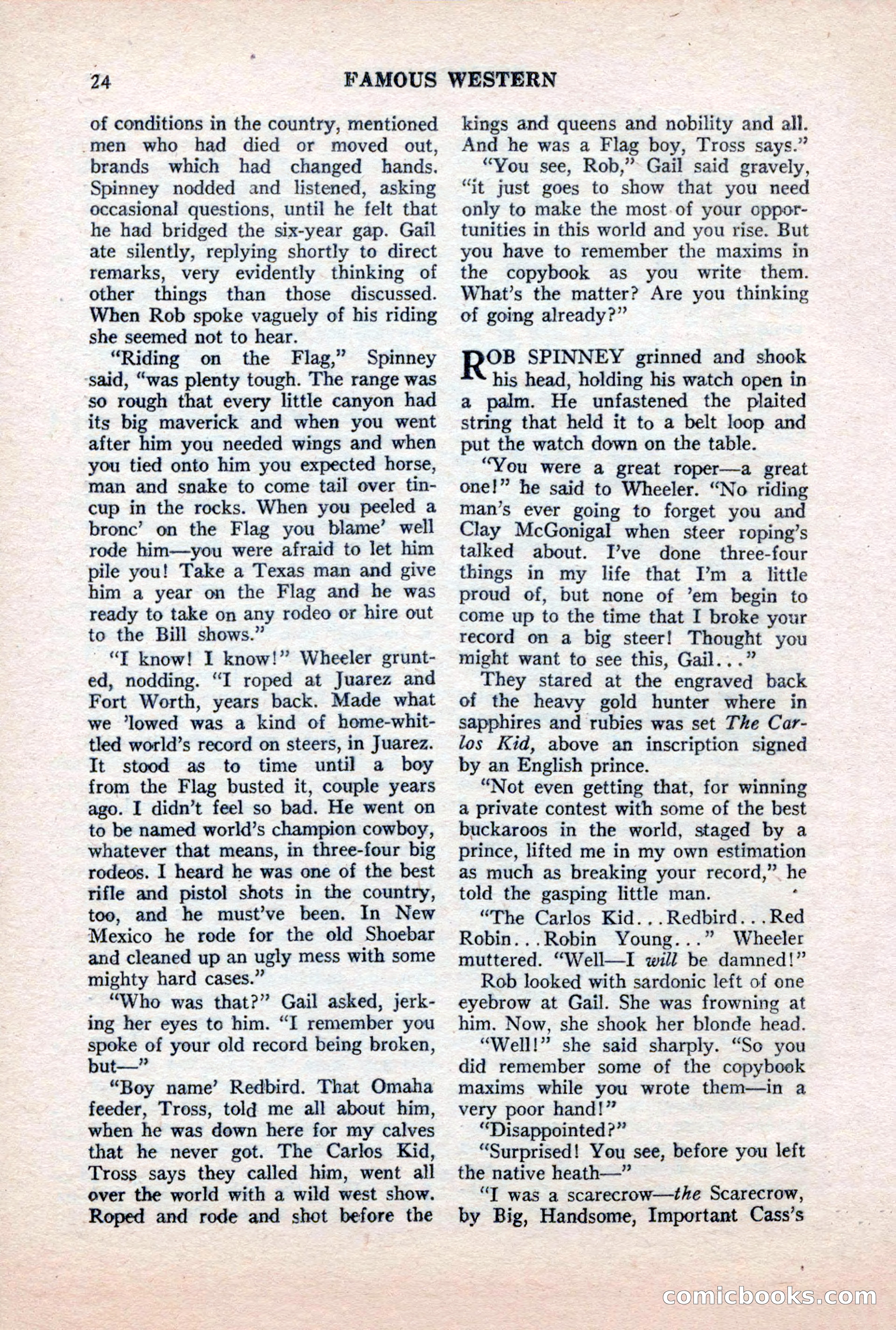 Famous Western, October 1956 — page 24 of 100