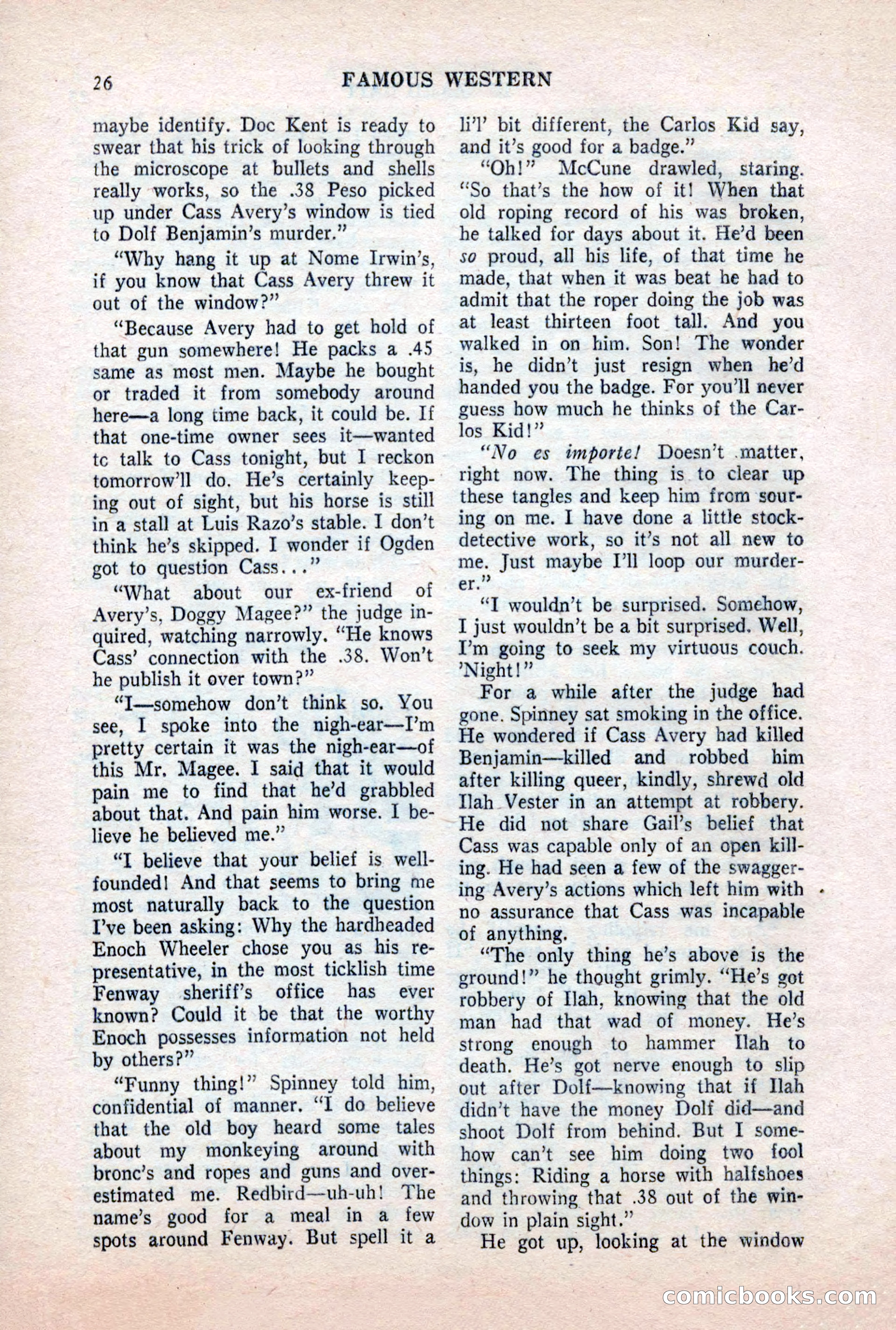 Famous Western, October 1956 — page 26 of 100