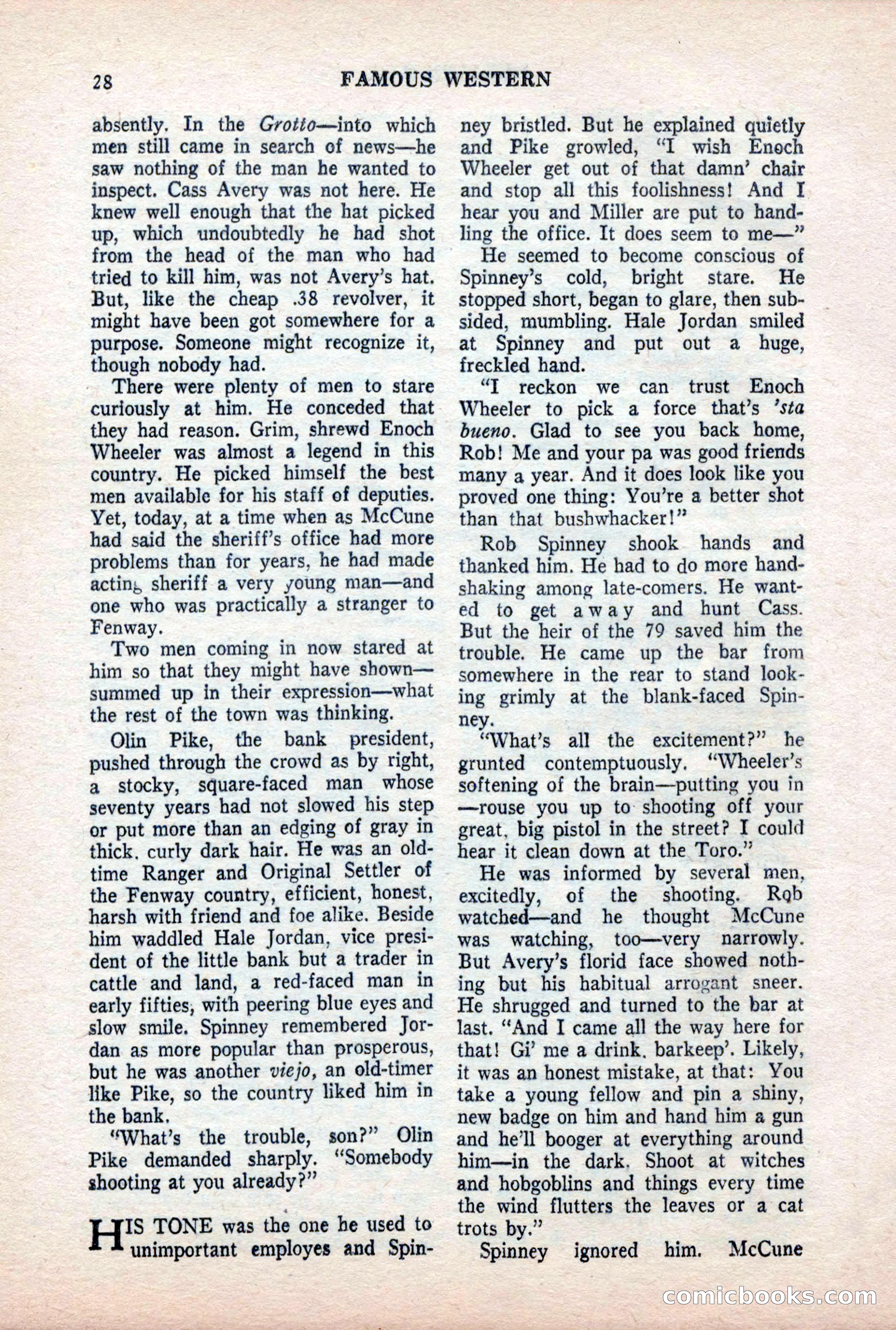 Famous Western, October 1956 — page 28 of 100