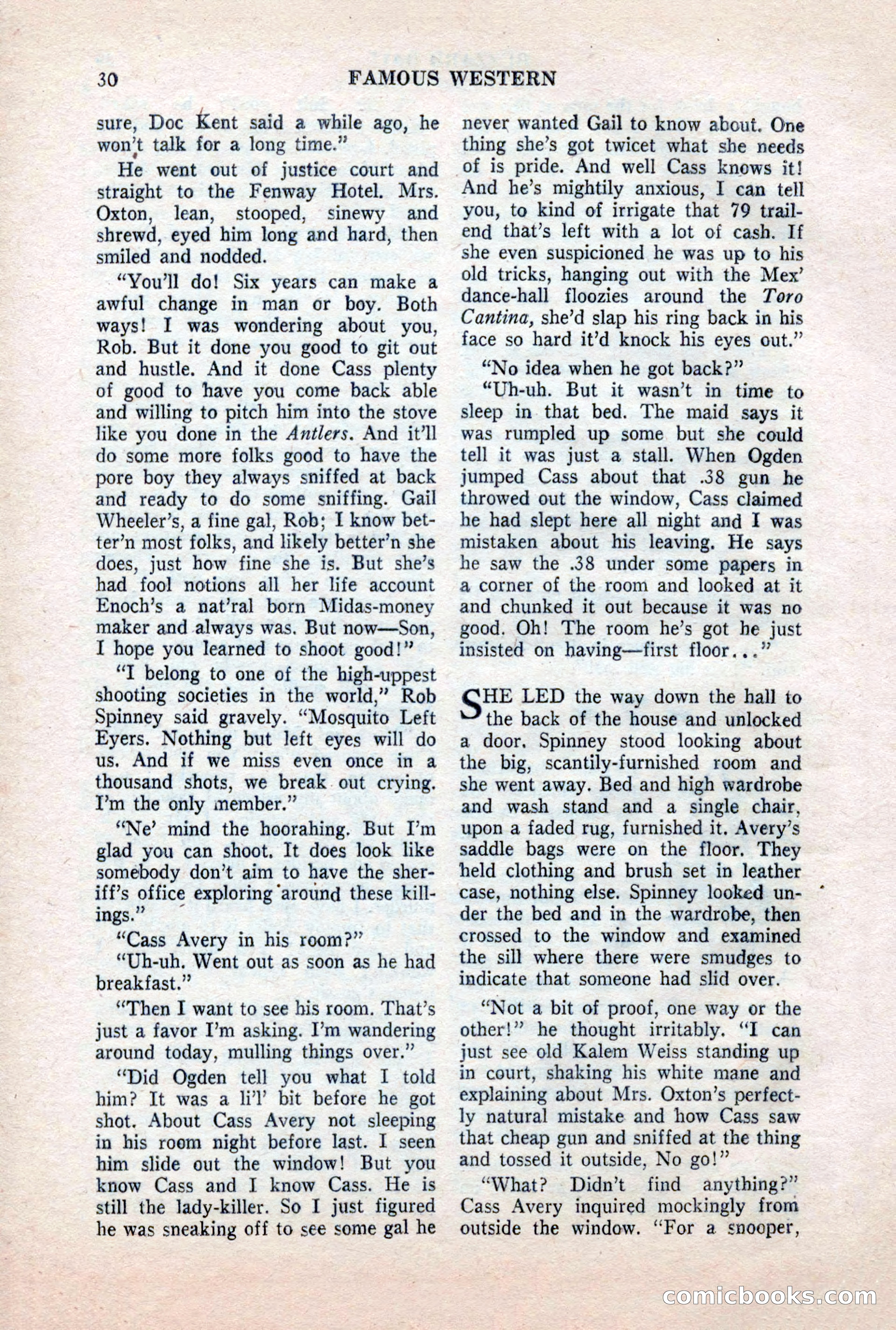 Famous Western, October 1956 — page 30 of 100