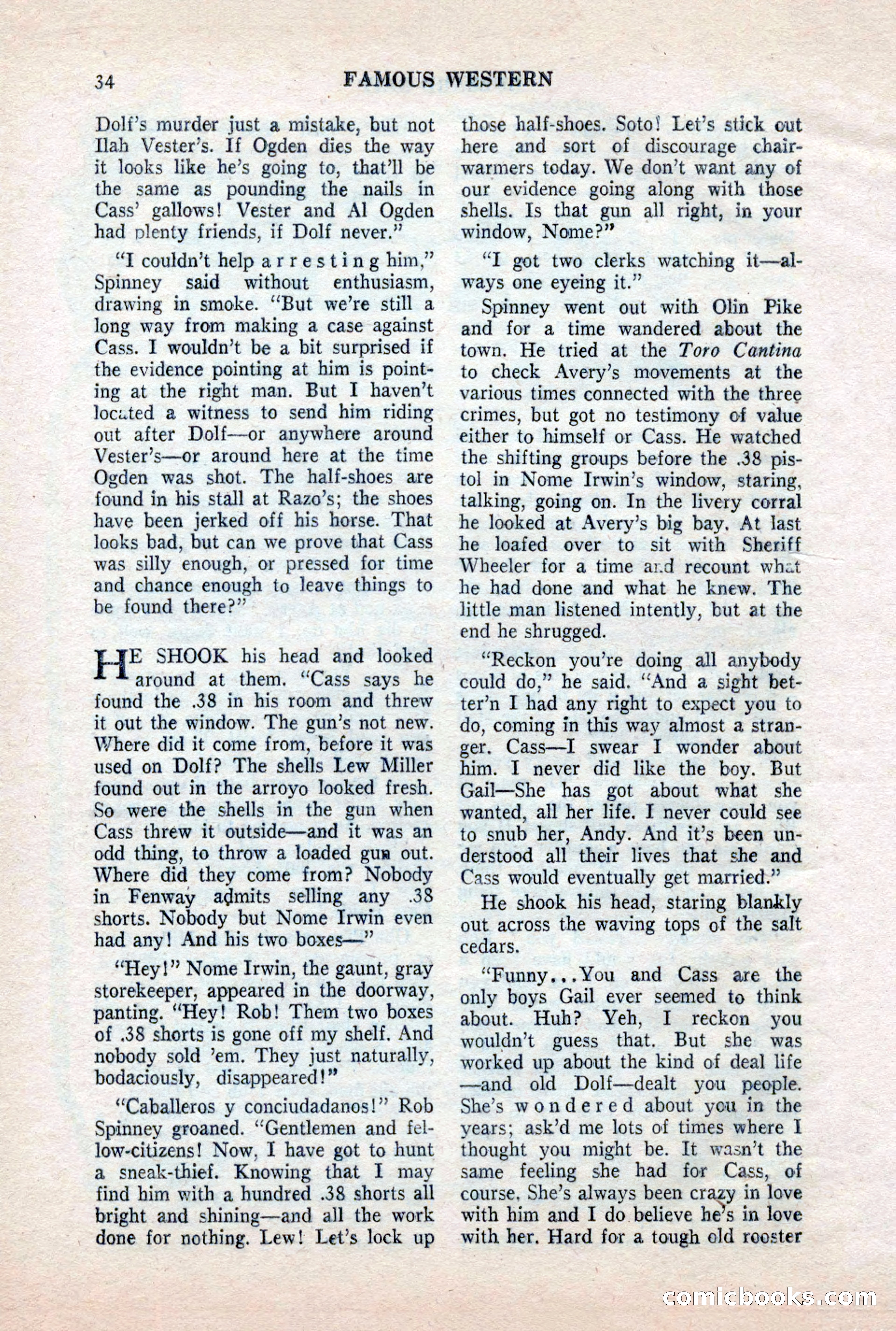 Famous Western, October 1956 — page 34 of 100