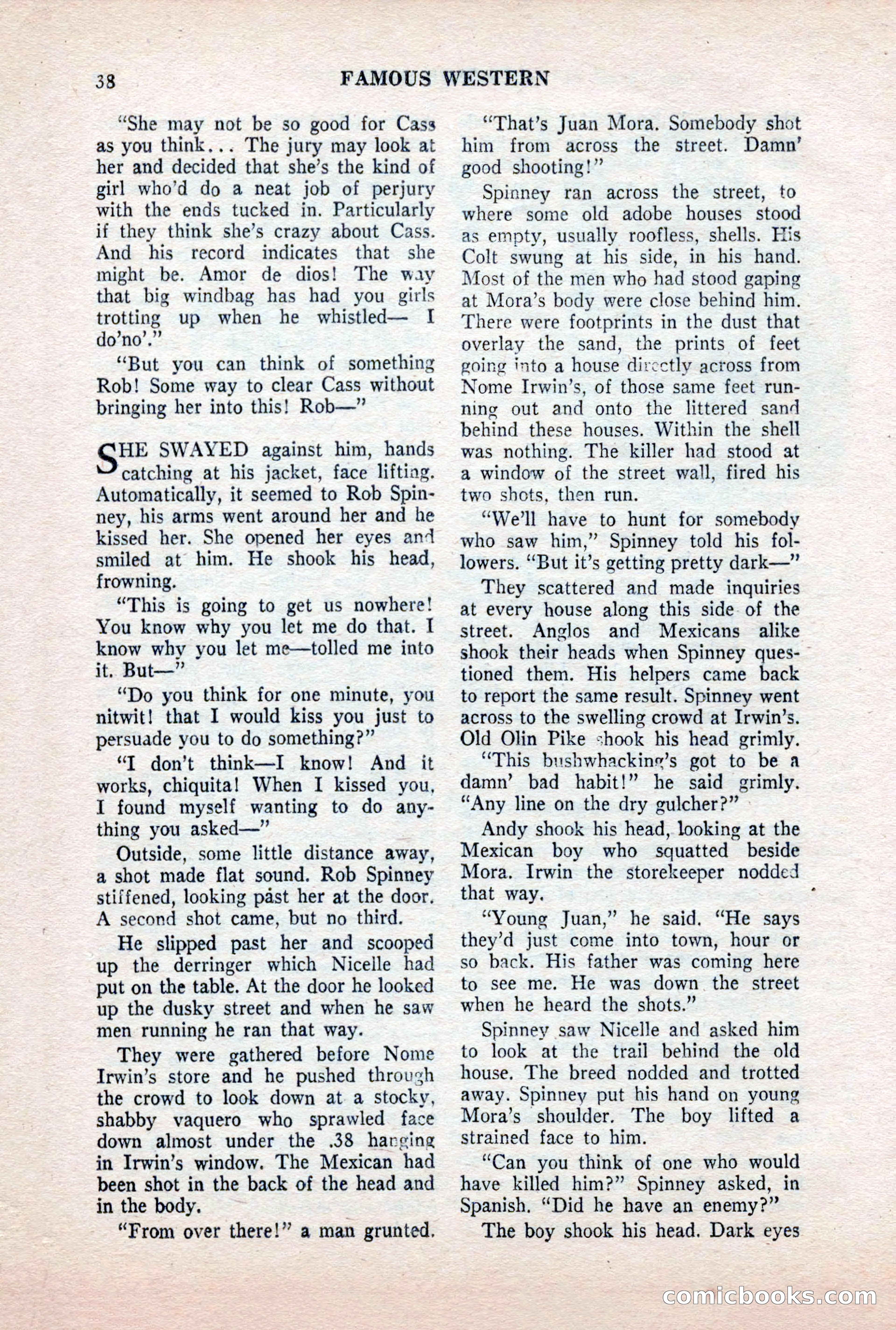 Famous Western, October 1956 — page 38 of 100