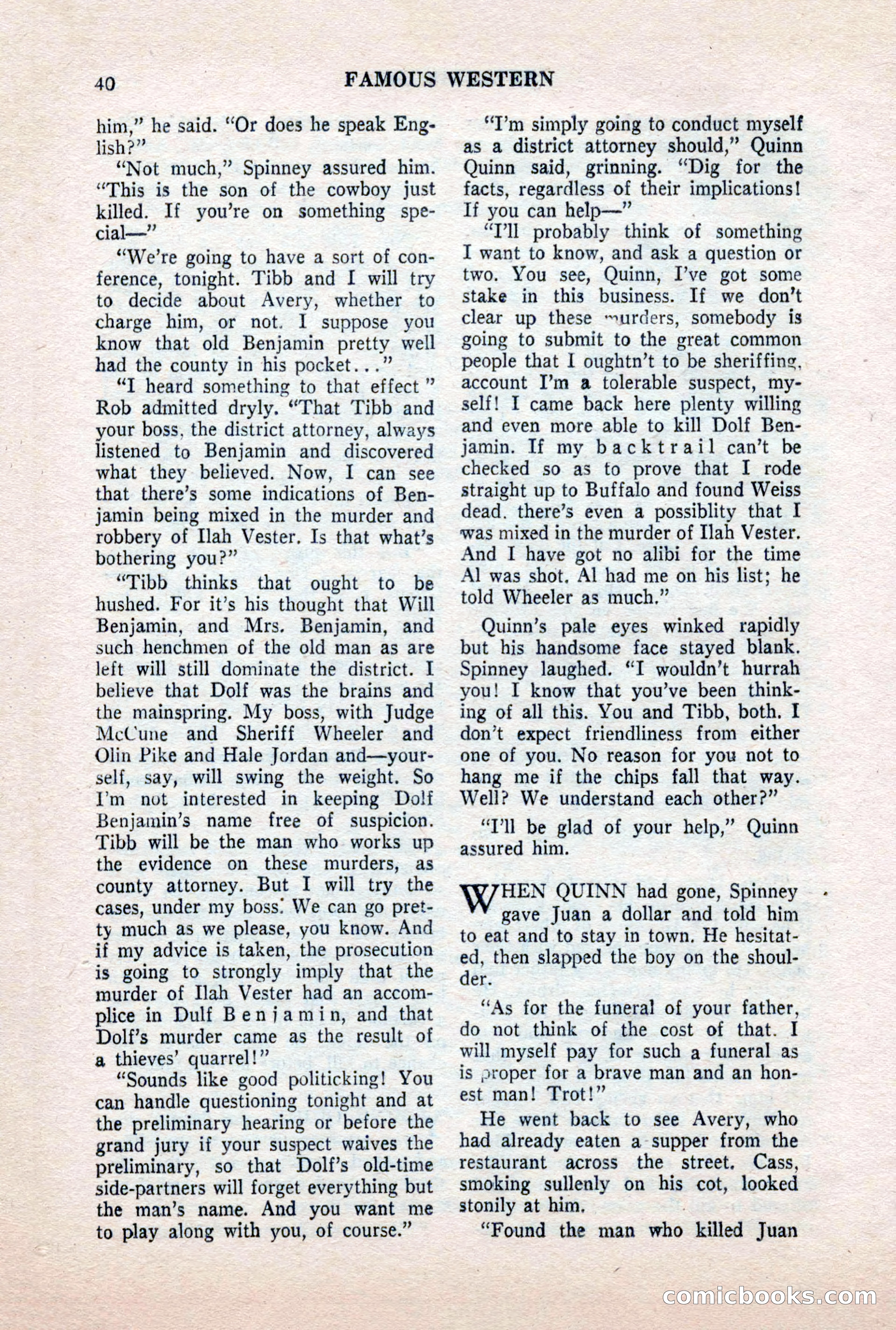 Famous Western, October 1956 — page 40 of 100
