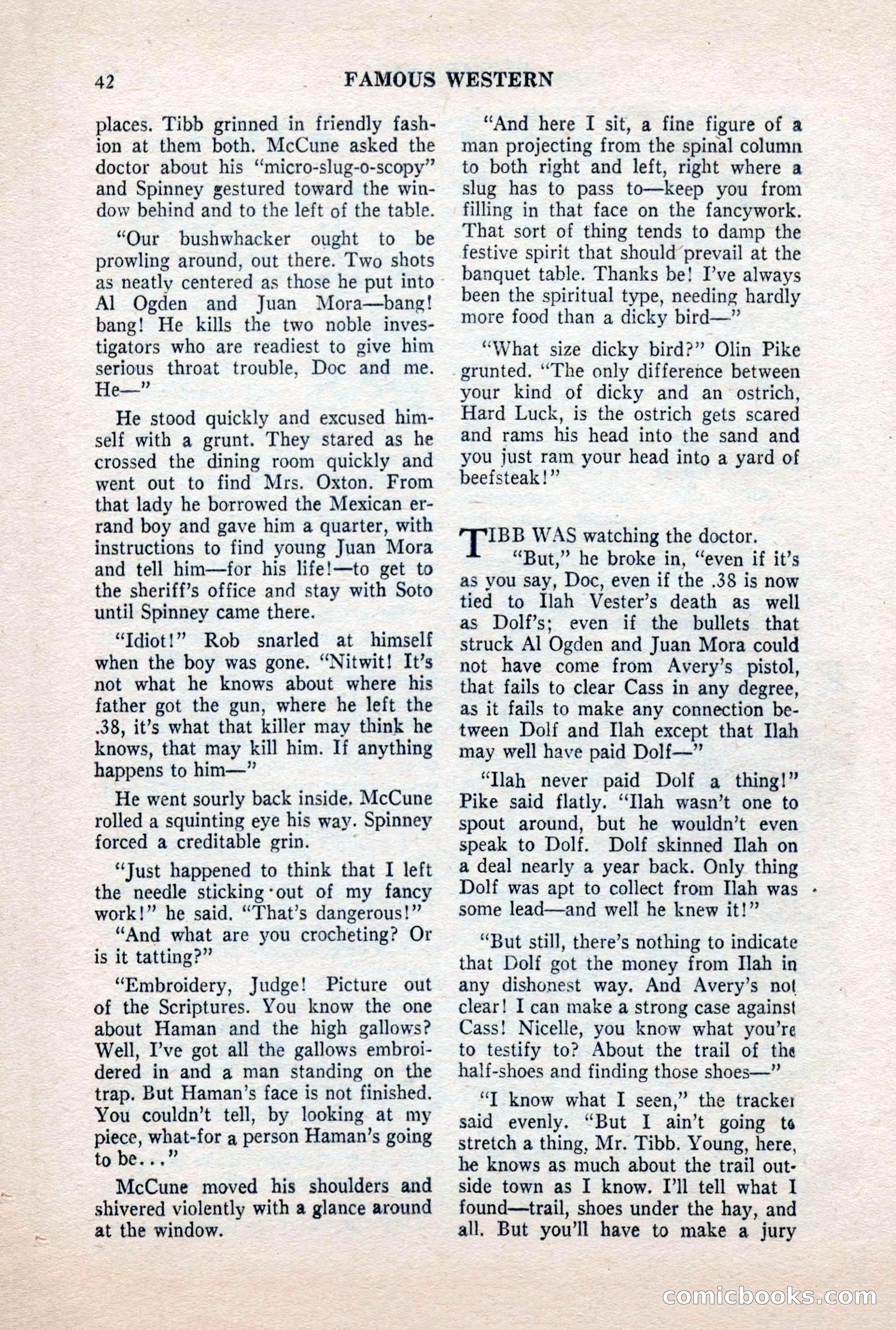 Famous Western, October 1956 — page 42 of 100