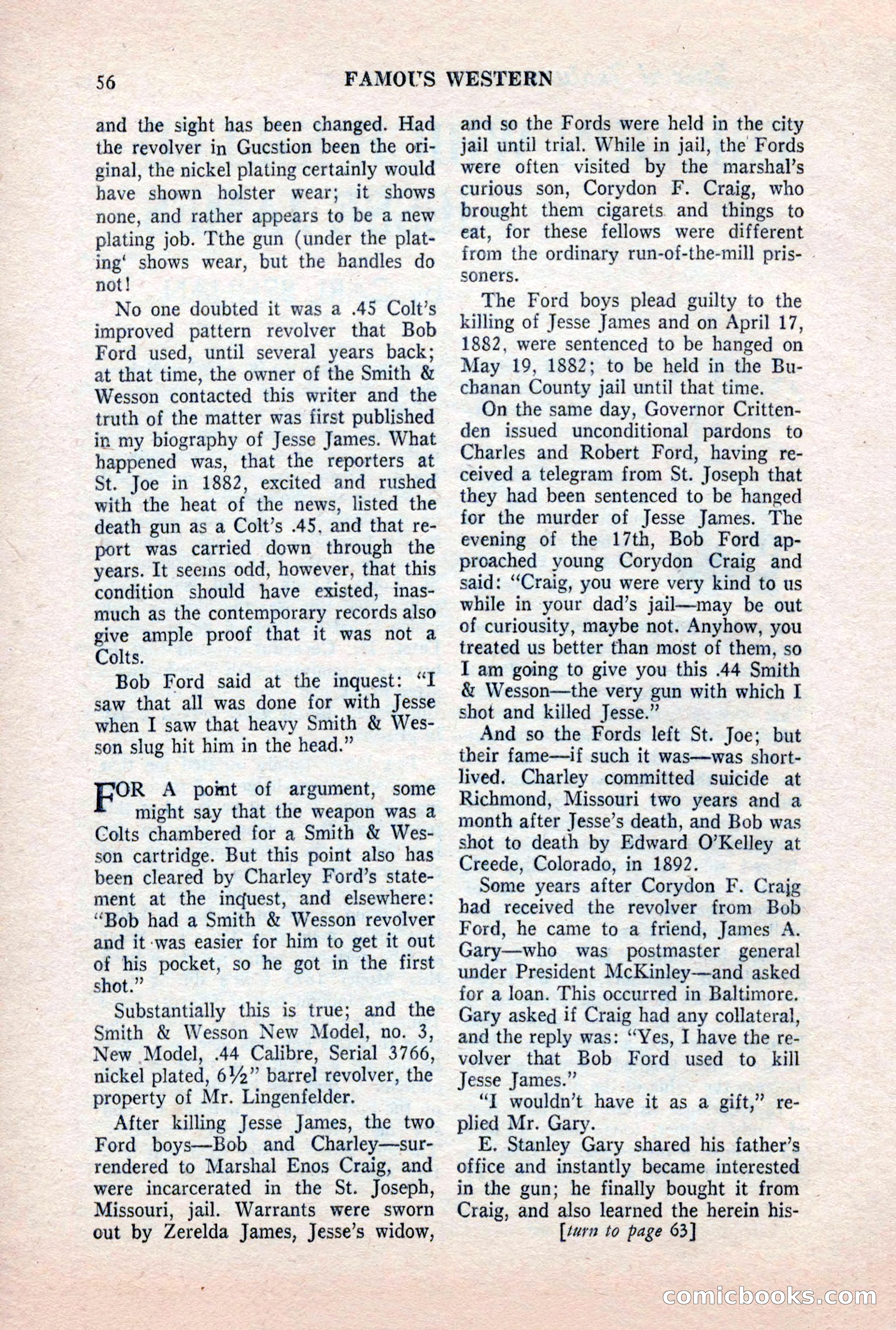 Famous Western, October 1956 — page 56 of 100