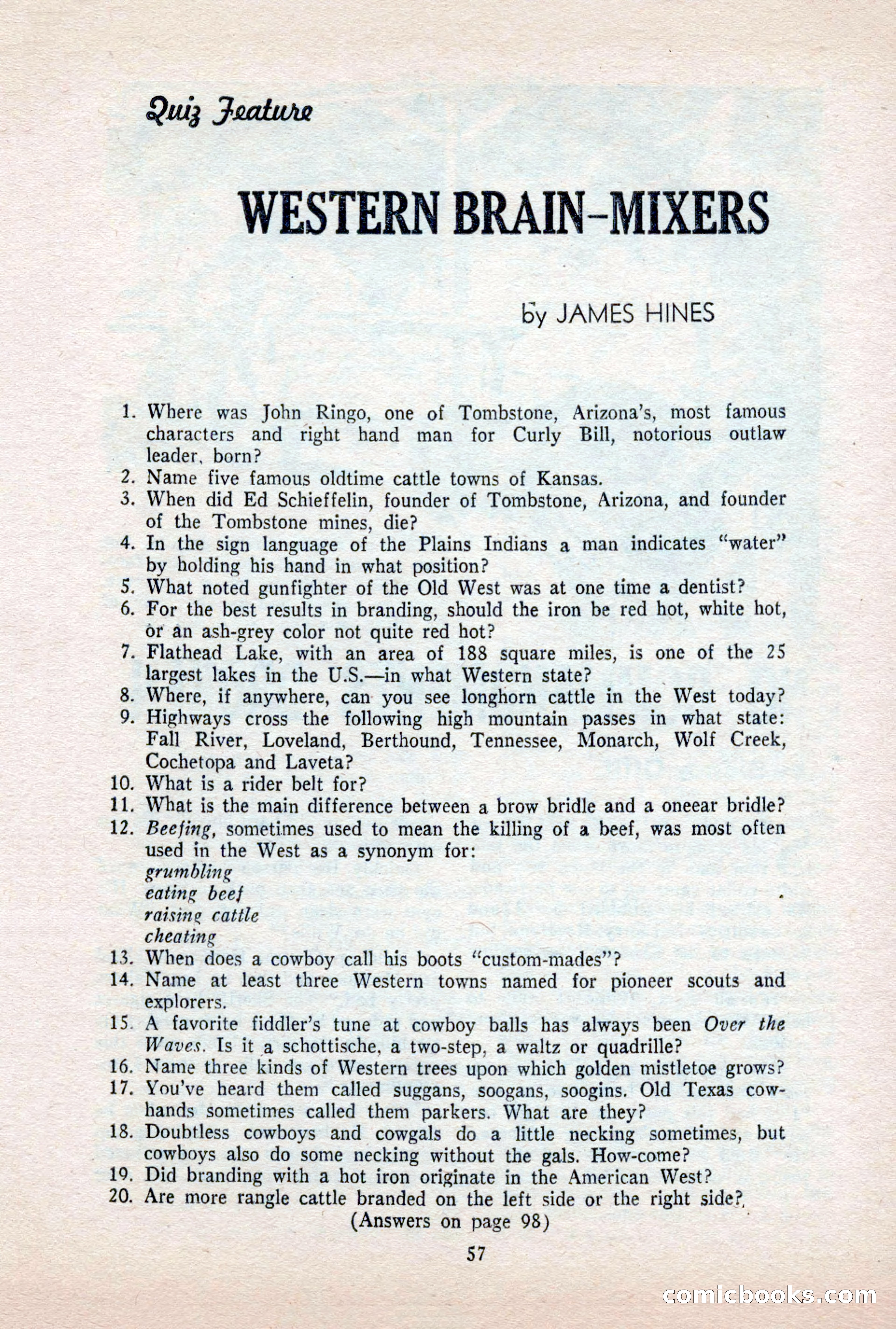 Famous Western, October 1956 — page 57 of 100