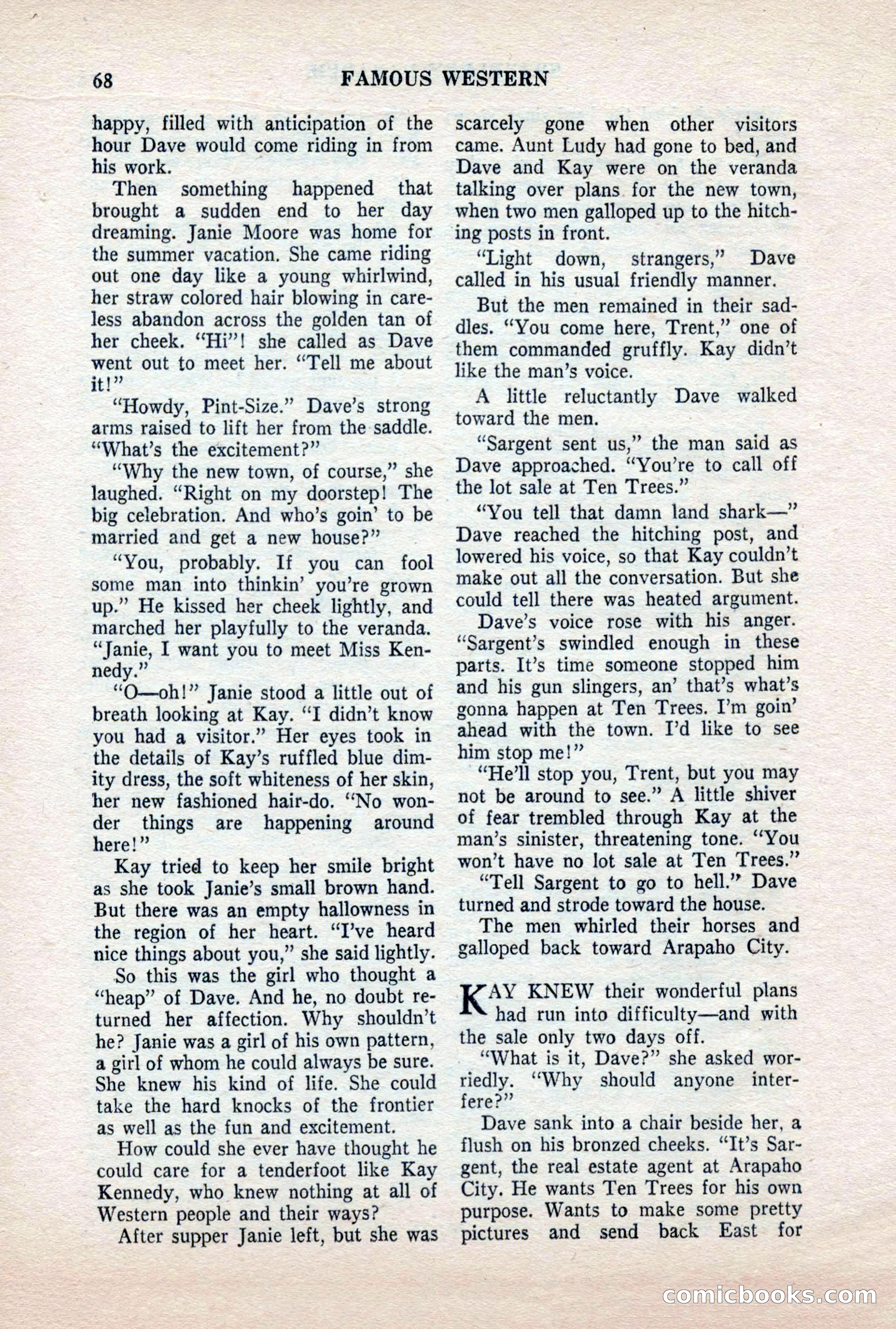 Famous Western, October 1956 — page 68 of 100