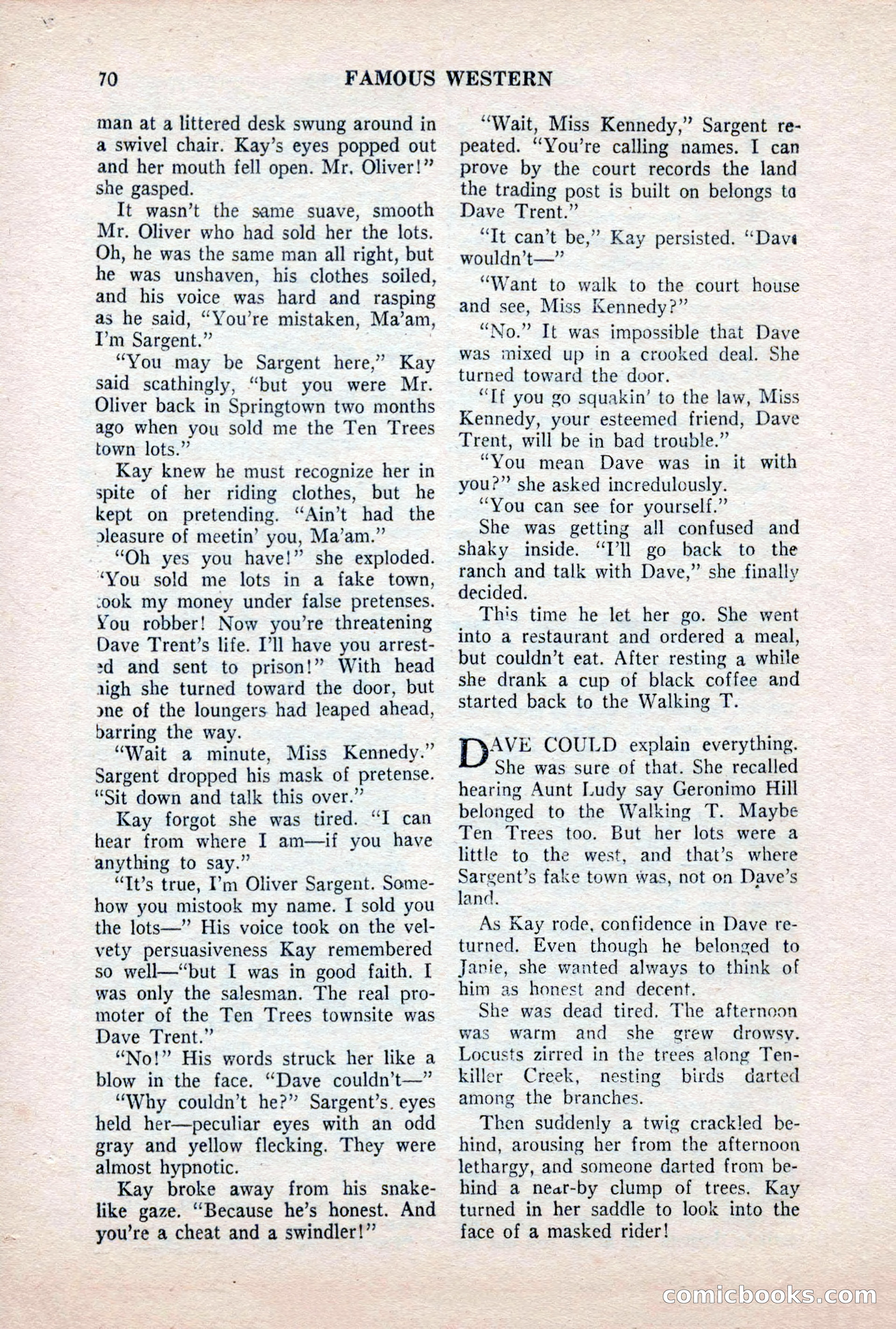 Famous Western, October 1956 — page 70 of 100