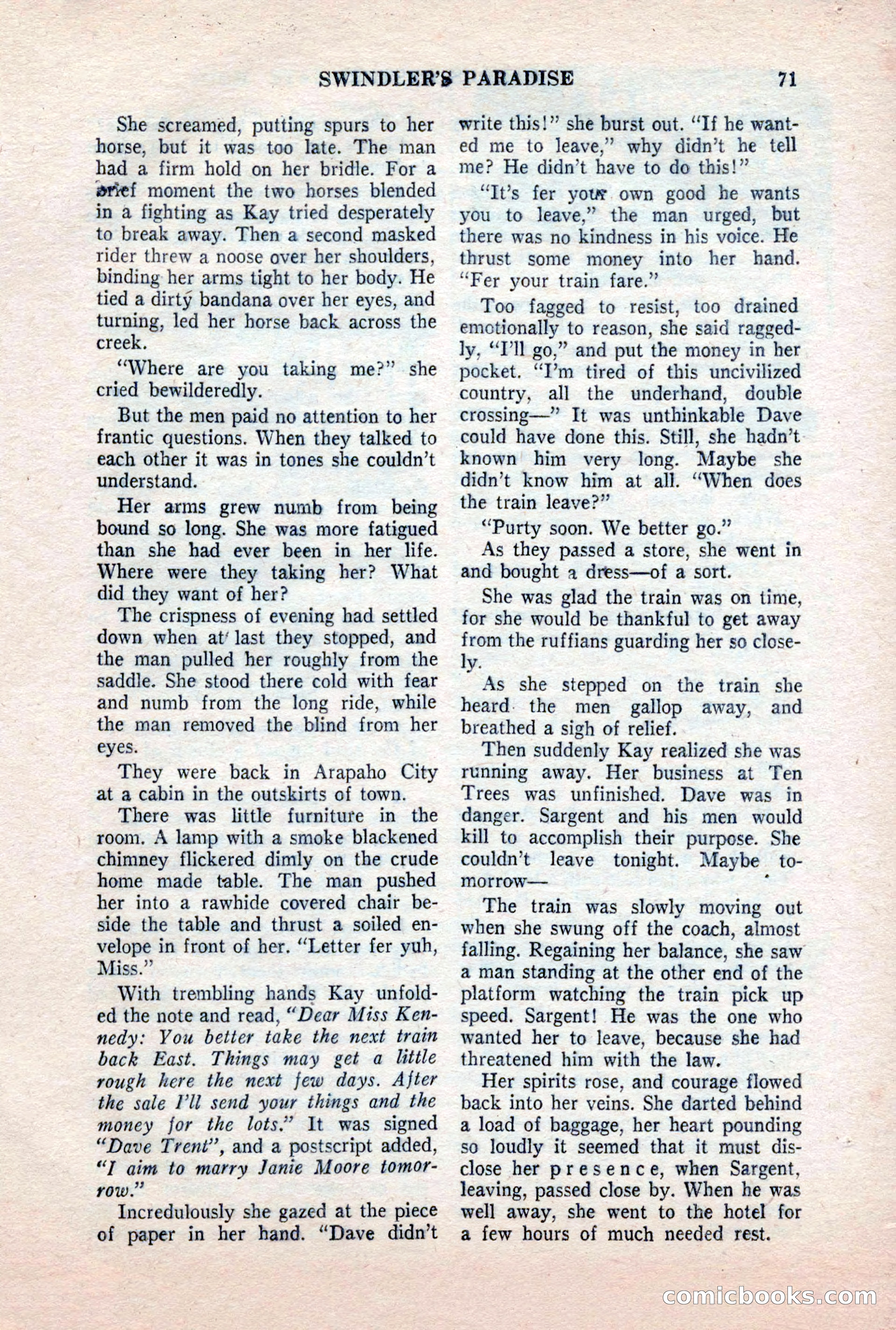 Famous Western, October 1956 — page 71 of 100