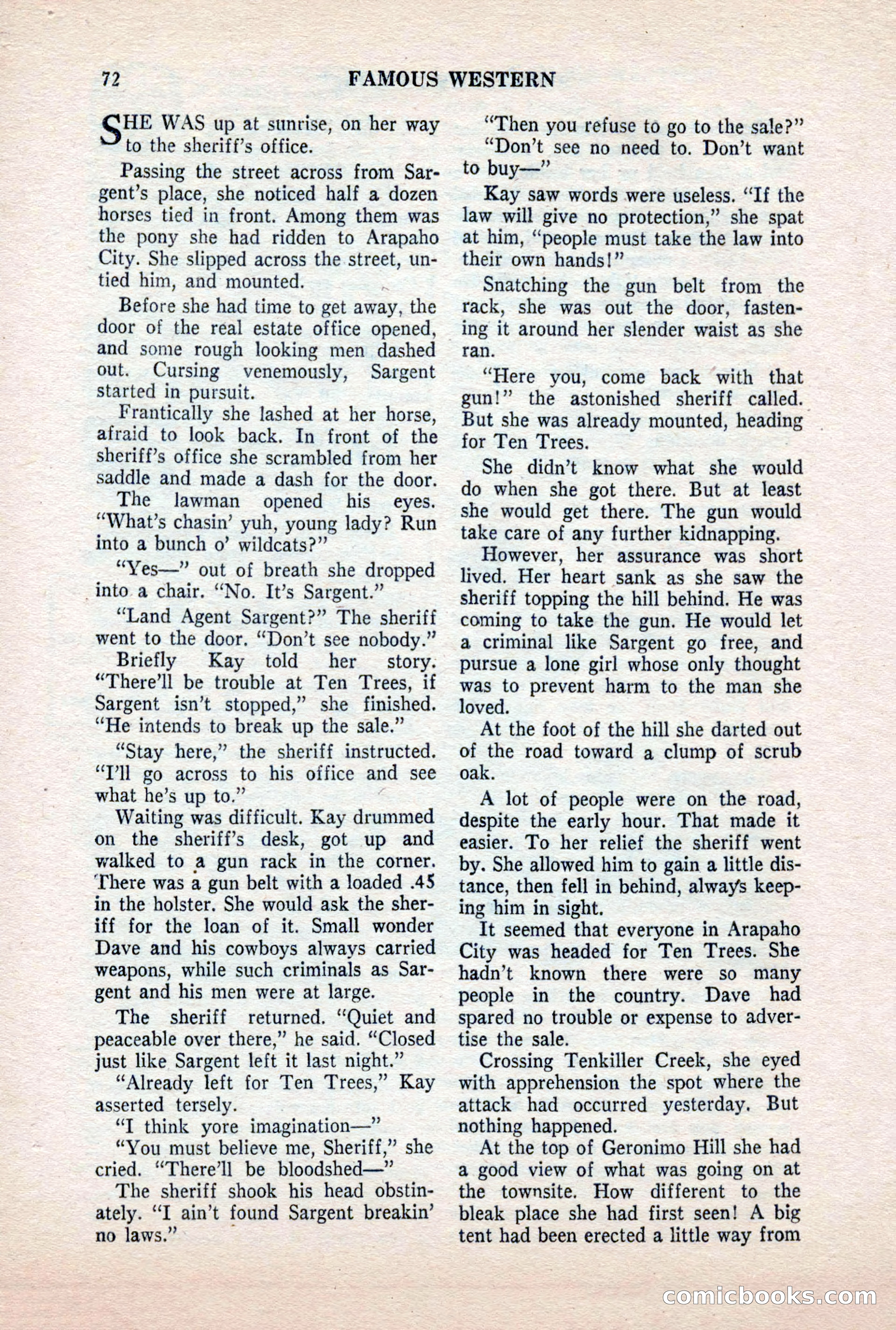 Famous Western, October 1956 — page 72 of 100