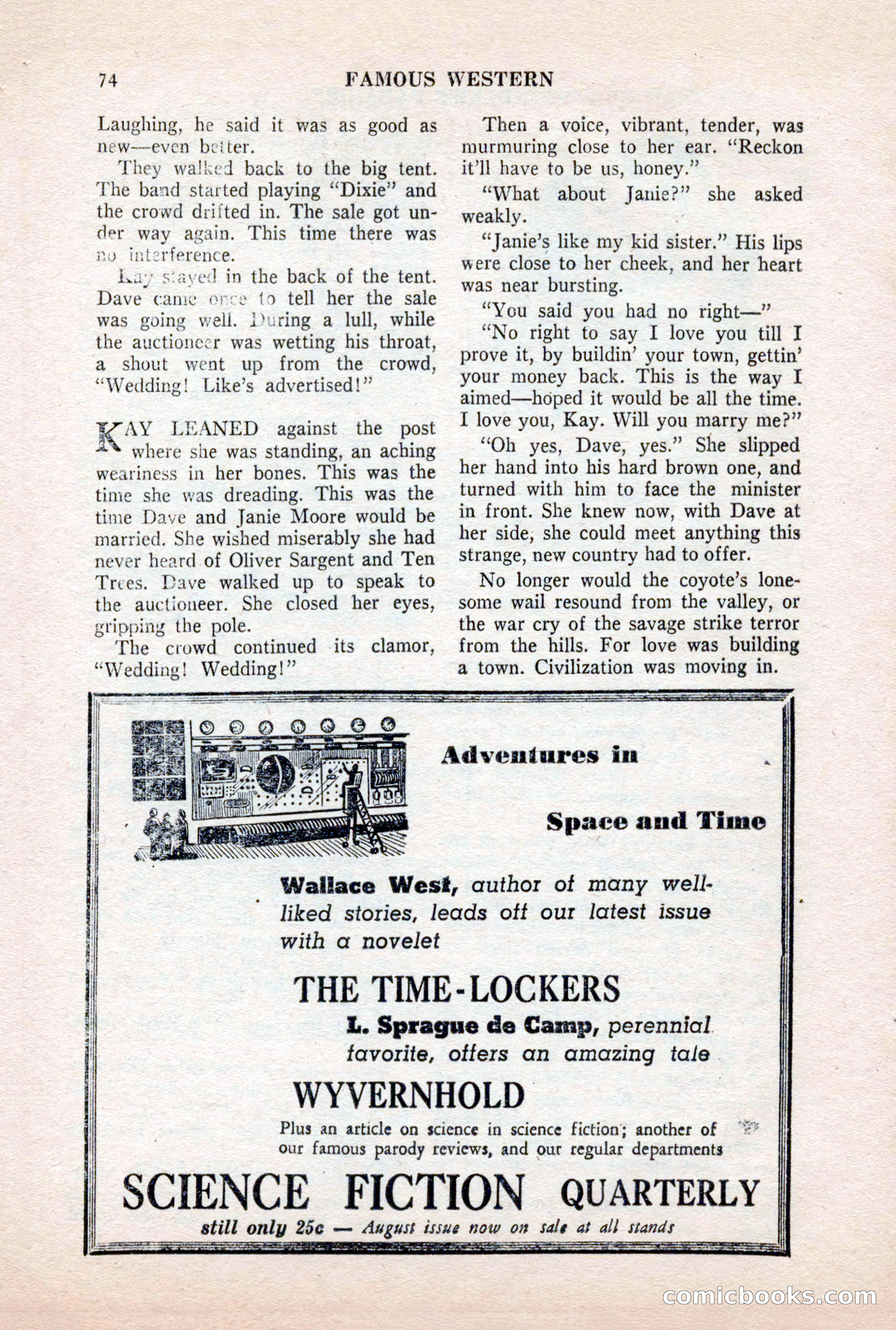 Famous Western, October 1956 — page 74 of 100