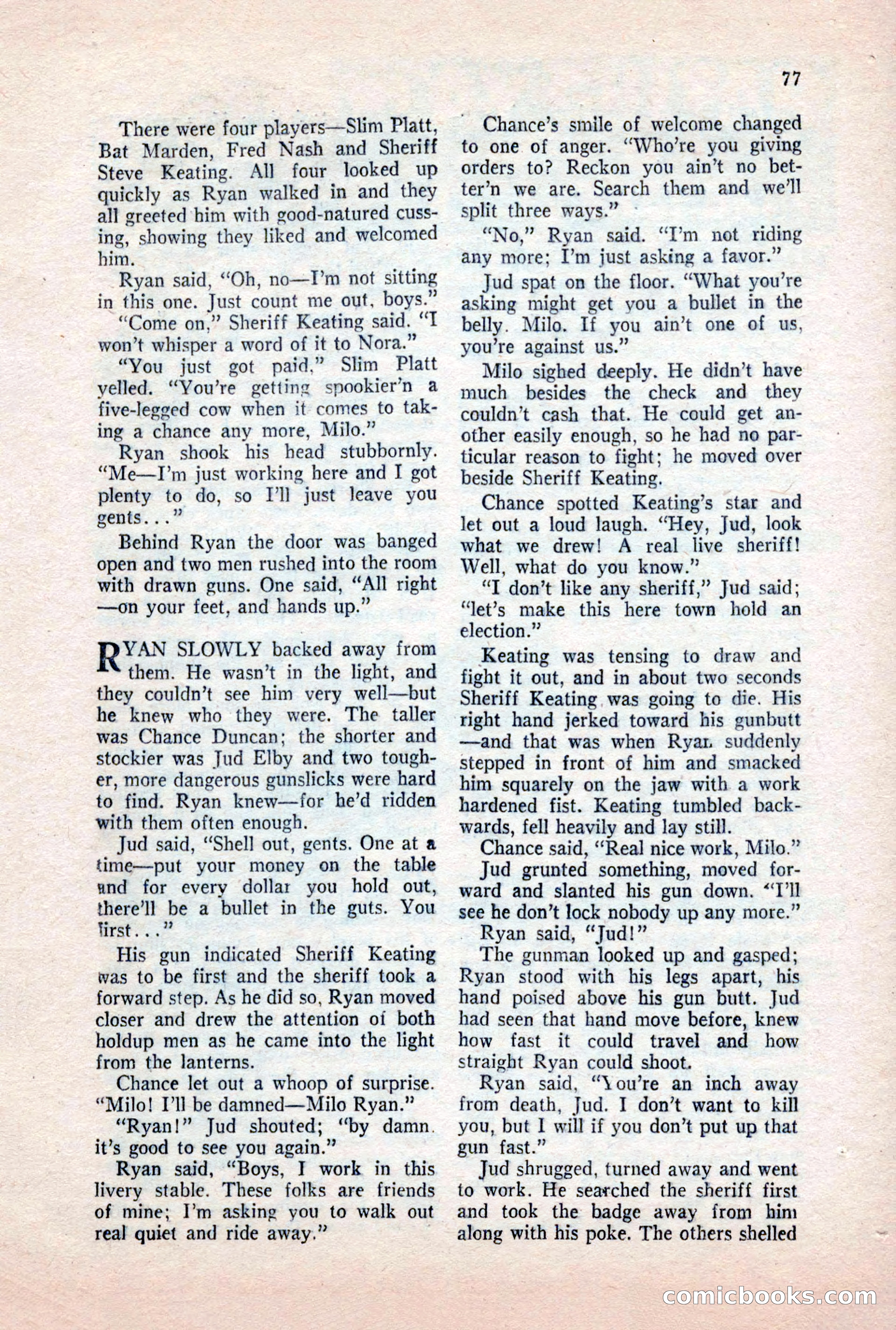 Famous Western, October 1956 — page 77 of 100