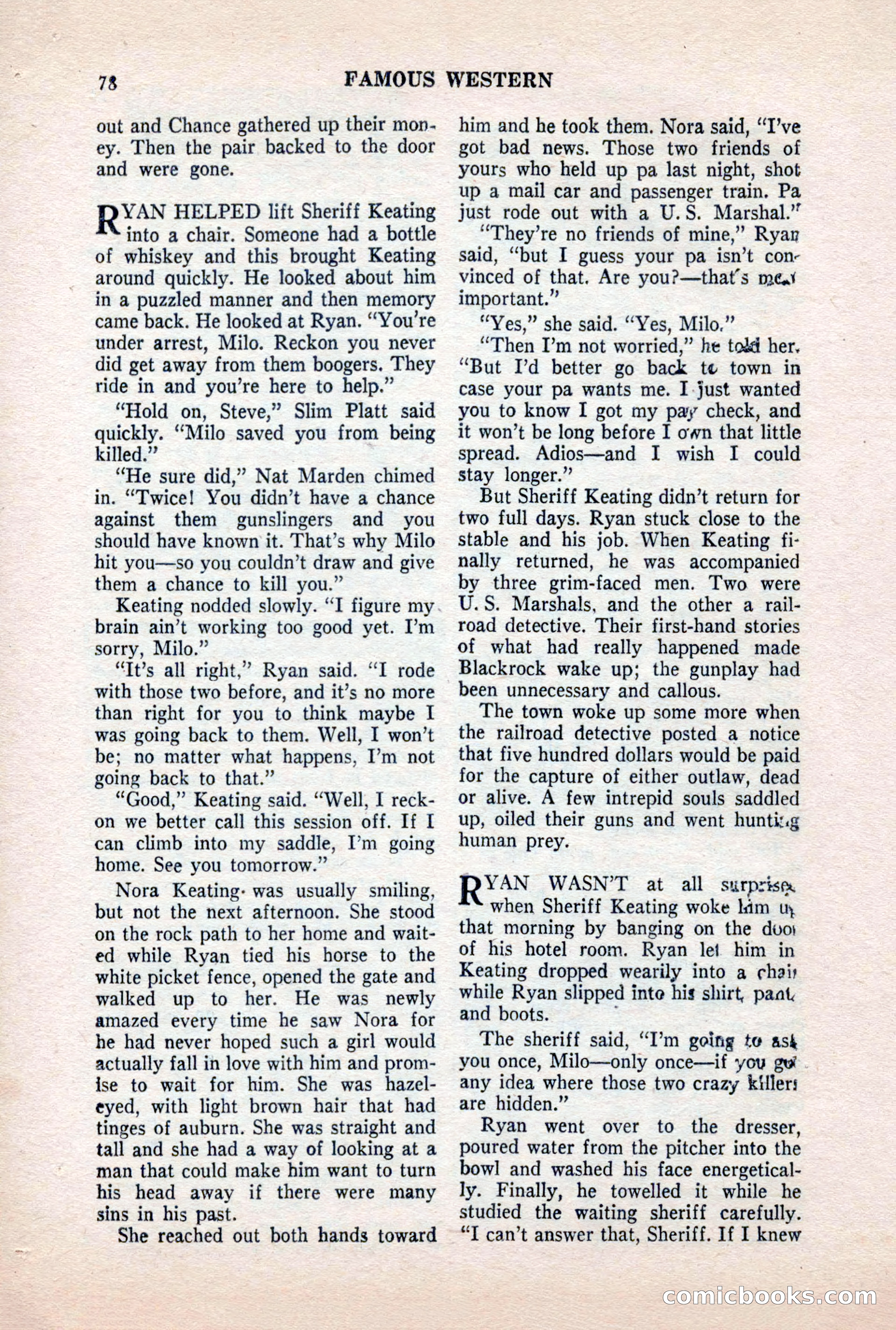 Famous Western, October 1956 — page 78 of 100