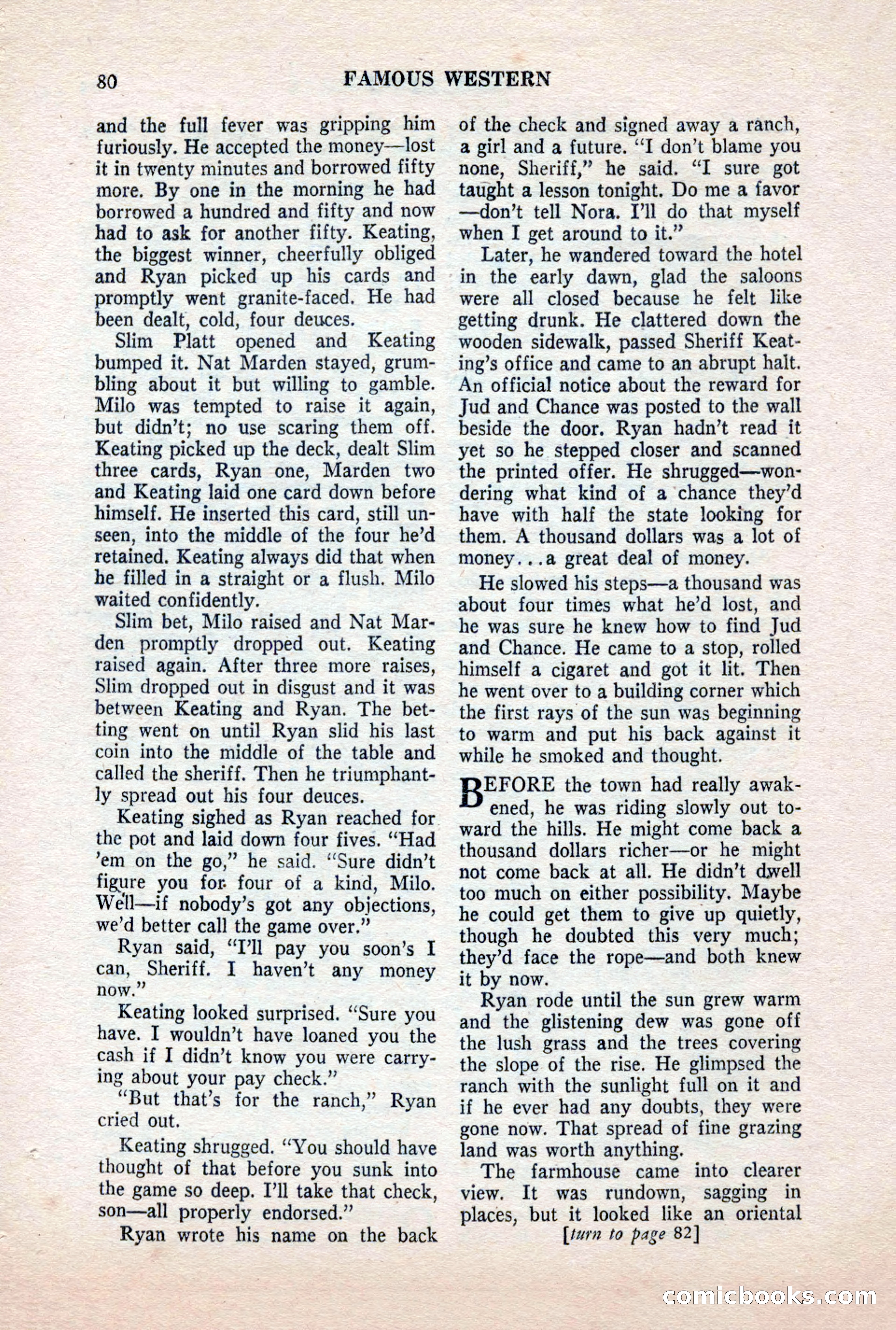 Famous Western, October 1956 — page 80 of 100