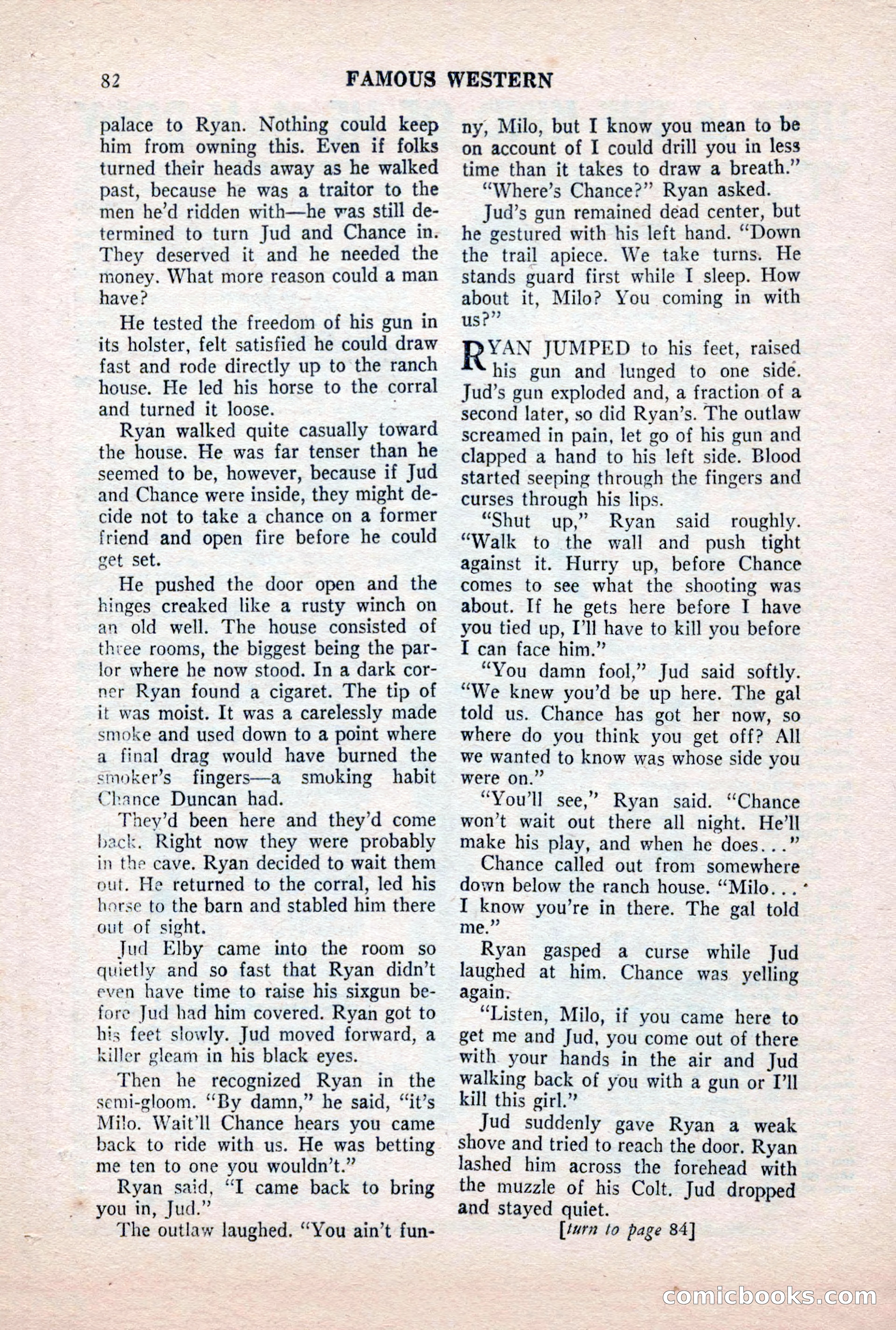 Famous Western, October 1956 — page 82 of 100