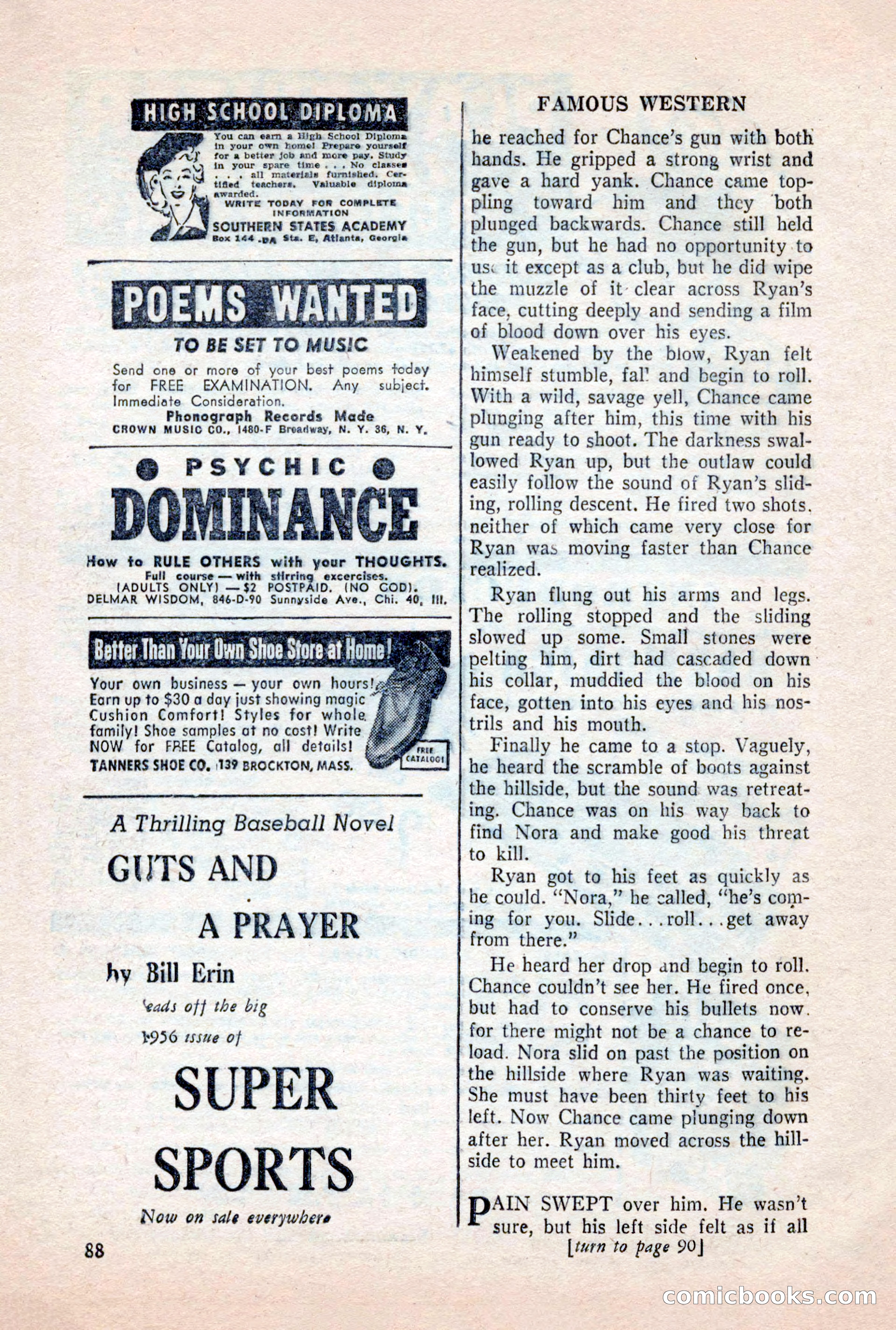 Famous Western, October 1956 — page 88 of 100