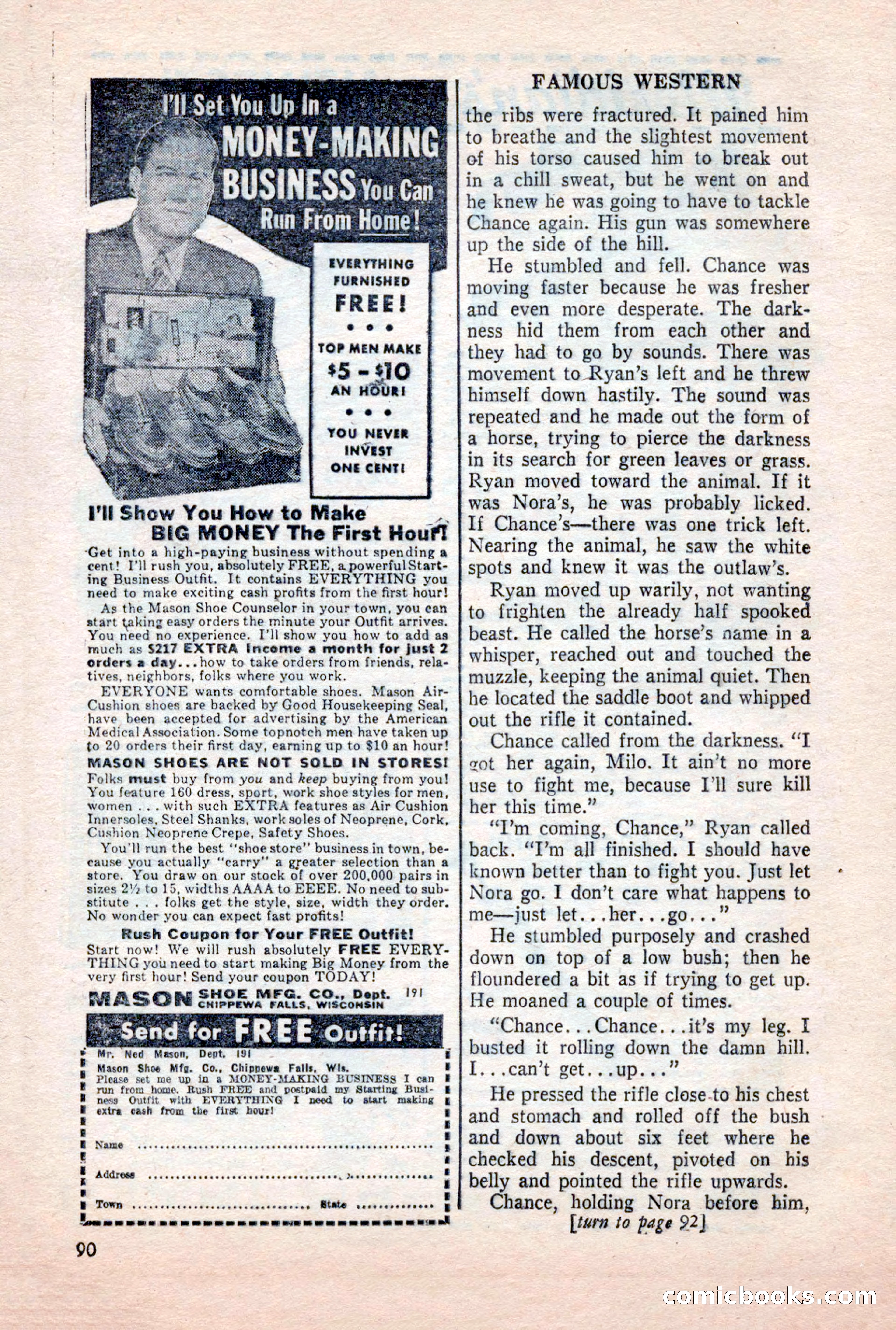 Famous Western, October 1956 — page 90 of 100