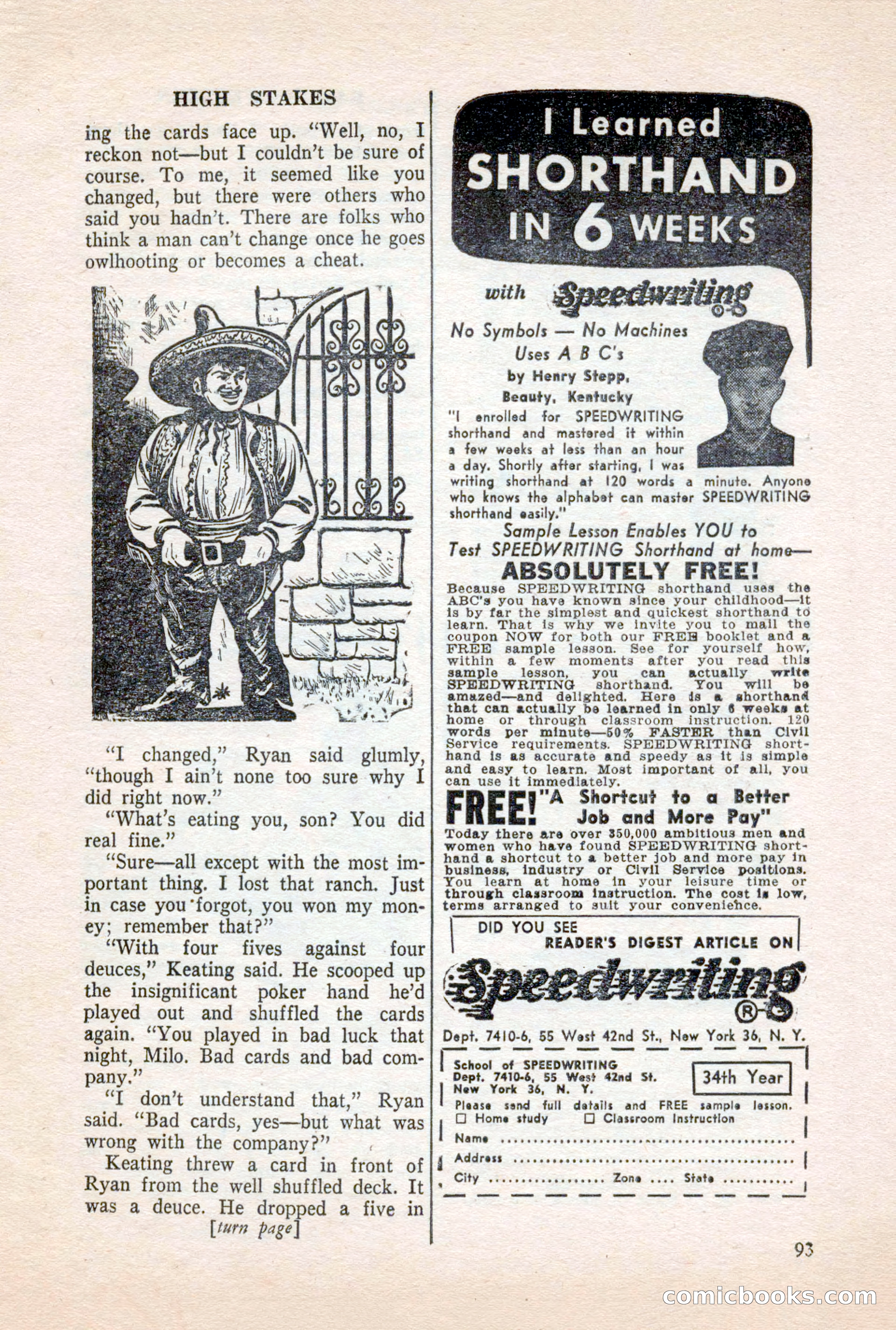 Famous Western, October 1956 — page 93 of 100